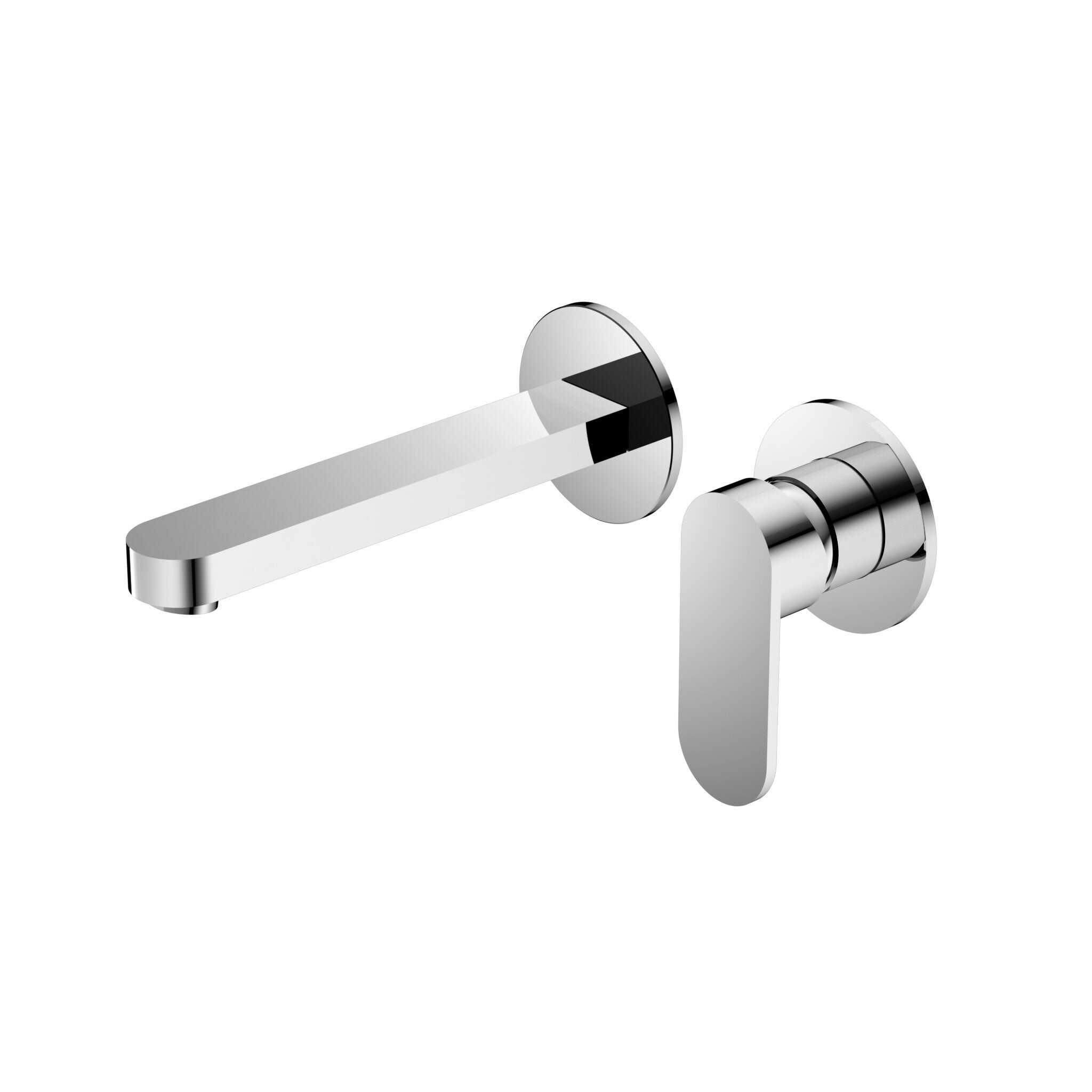 NERO ECCO WALL BASIN/BATH MIXER SEPARATE BACK PLATE CHROME