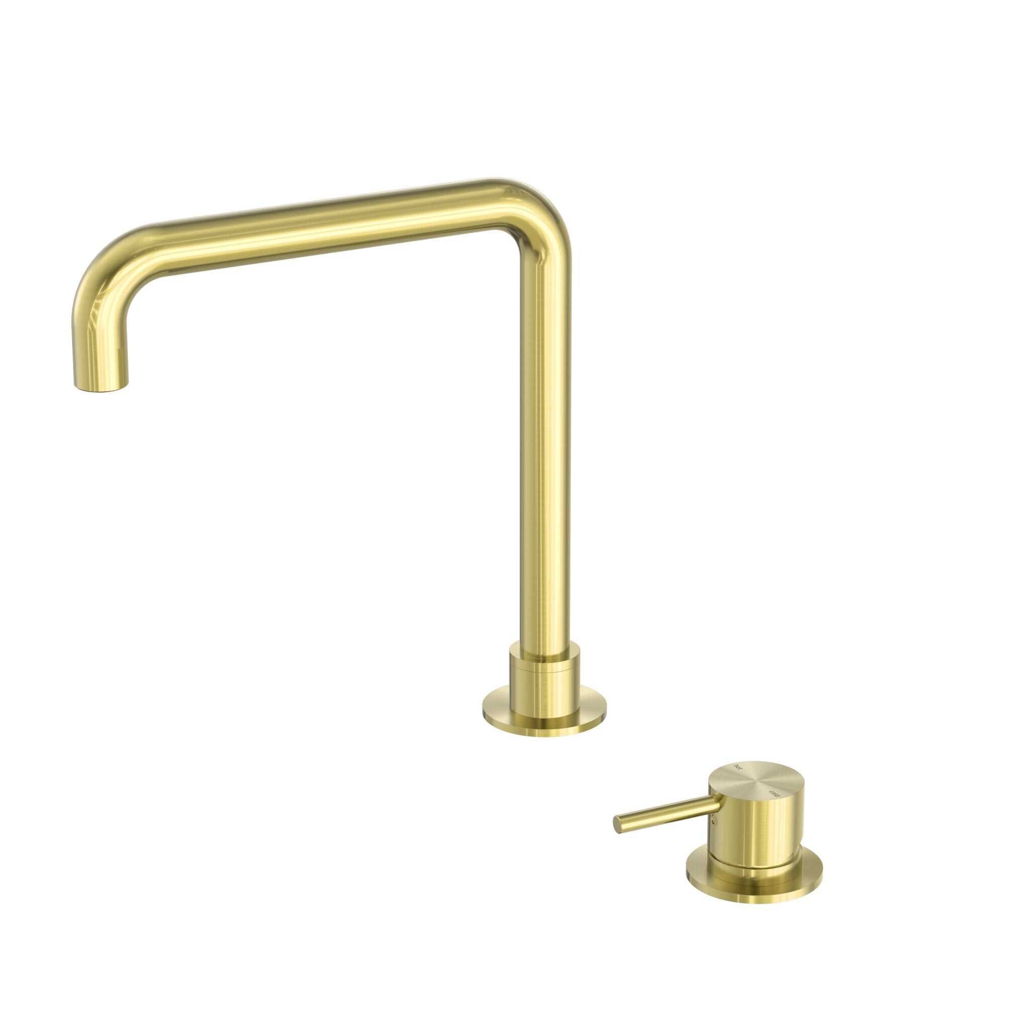 NERO MECCA HOB BASIN MIXER SQUARE SWIVEL SPOUT BRUSHED GOLD