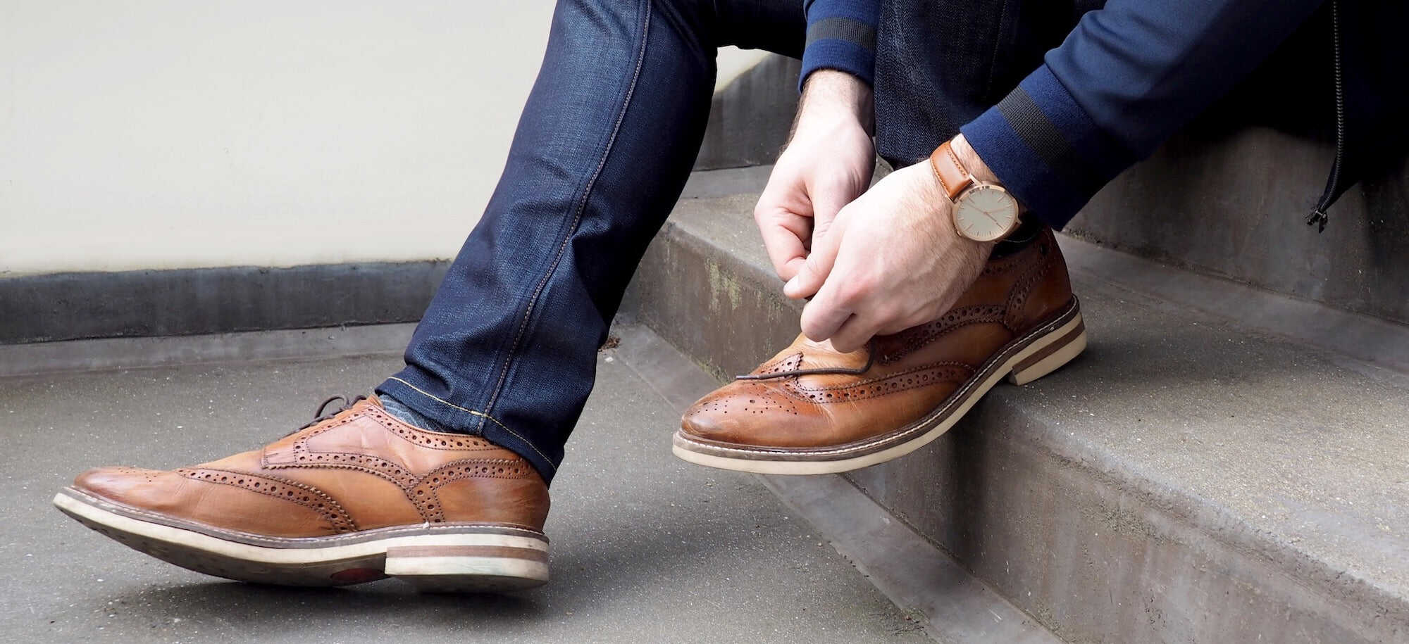 Rose Gold & Tan Watch