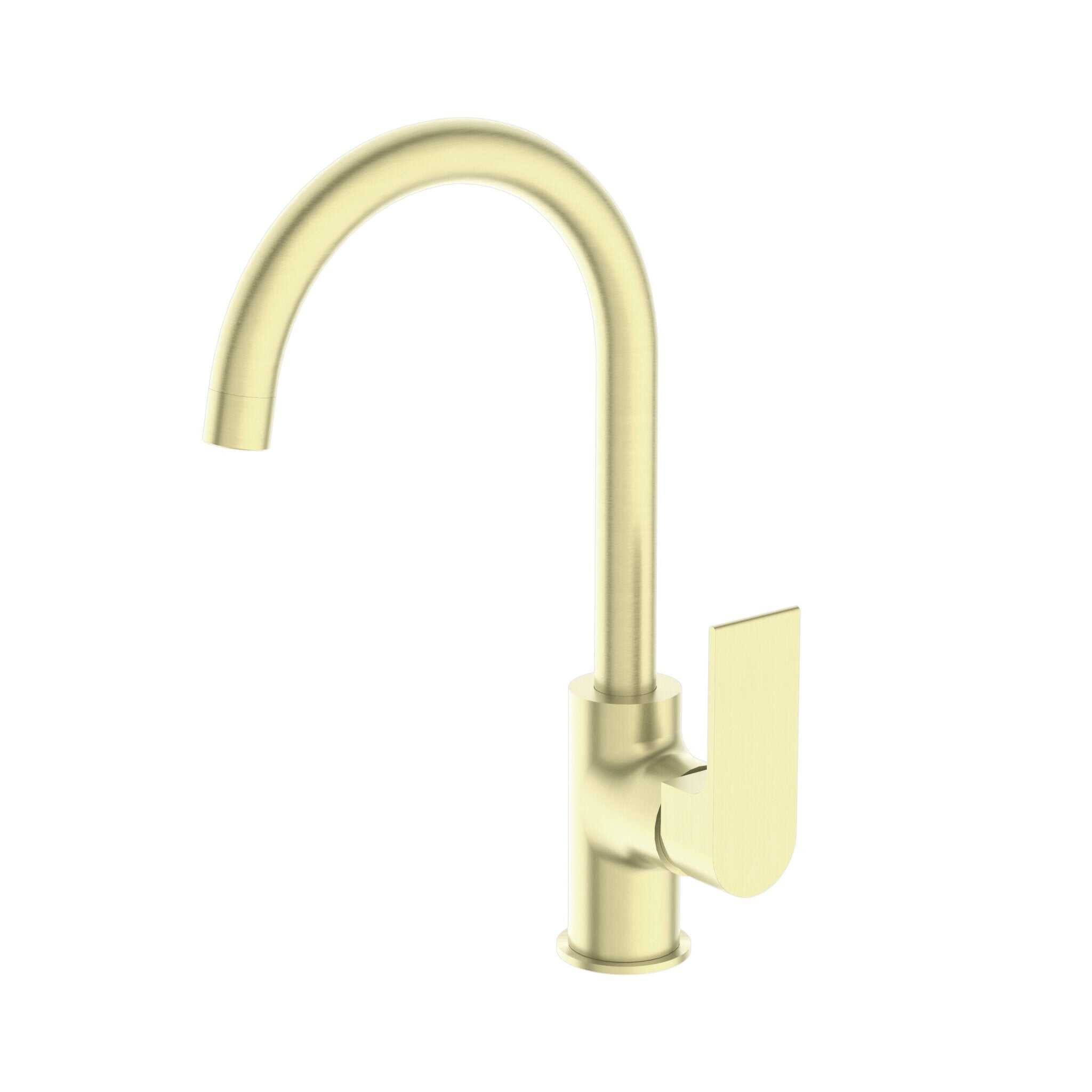 NERO BIANCA KTICHEN MIXER GOOSENECK SPOUT BRUSHED GOLD