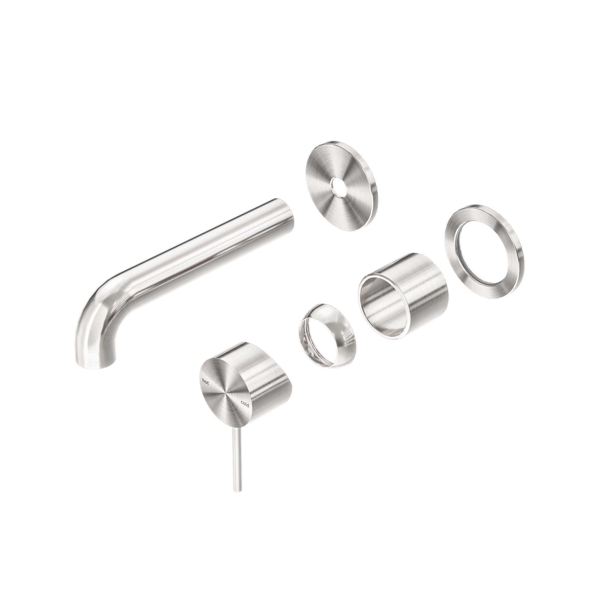 NERO MECCA WALL BASIN/BATH MIXER SEPARETE BACK PLATE 160MM TRIM KITS ONLY BRUSHED NICKEL