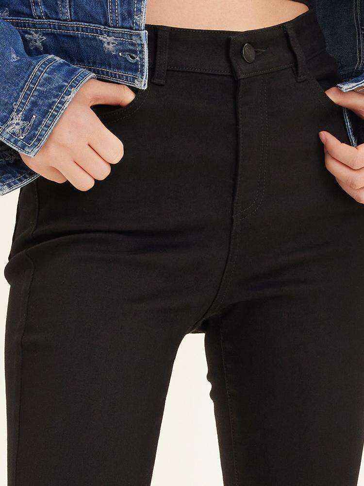 Black Flared Sheath Jeans