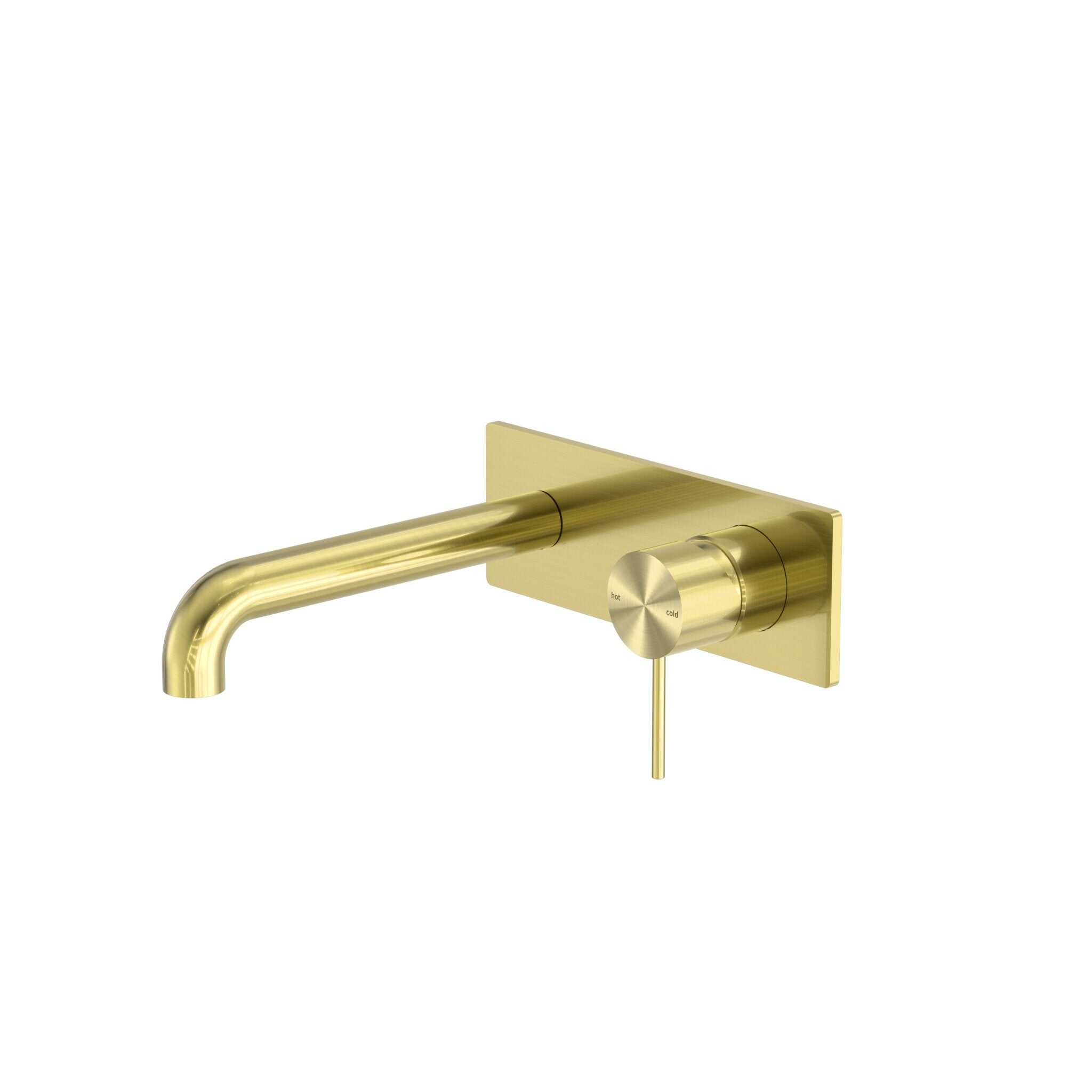 NERO MECCA WALL BASIN/BATH MIXER 160MM BRUSHED GOLD