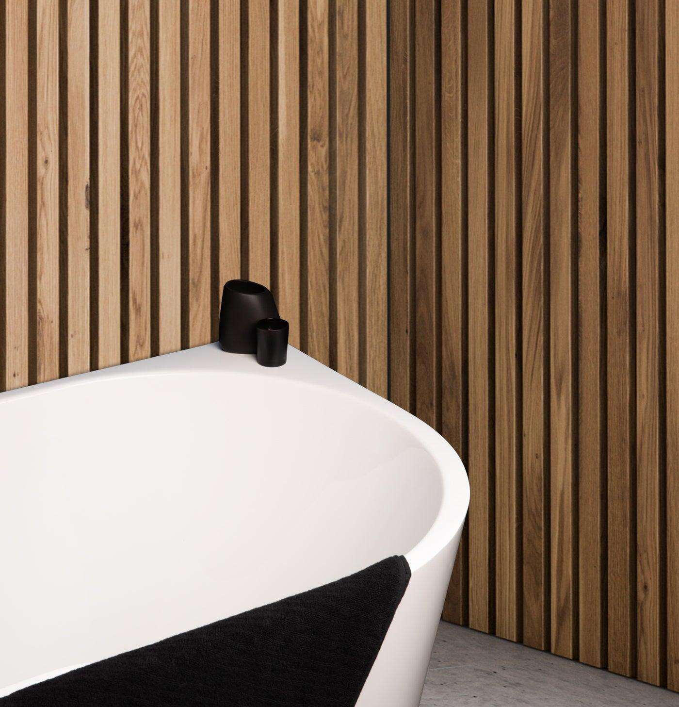 Cassa Design Auris Corner Back to Wall Bathtub-Gloss White