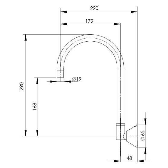 Phoenix Ivy Wall Sink Outlet 170mm