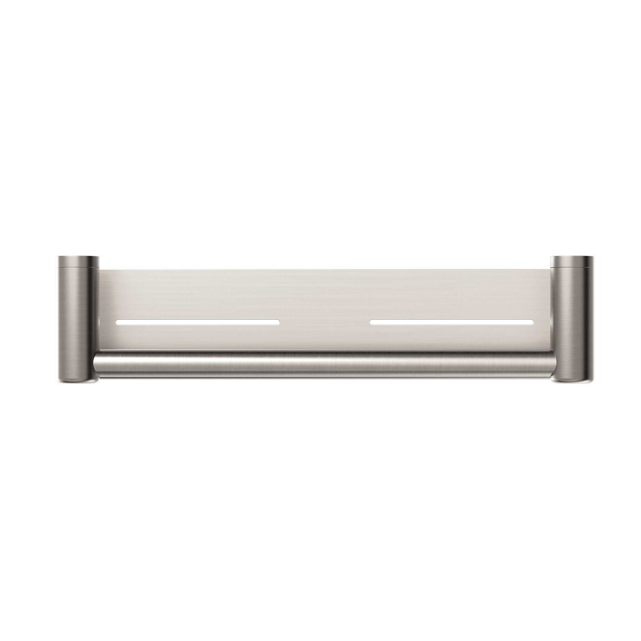 NERO MECCA CARE 25MM GRAB RAIL WITH SHELF 450MM BRUSHED NICKEL