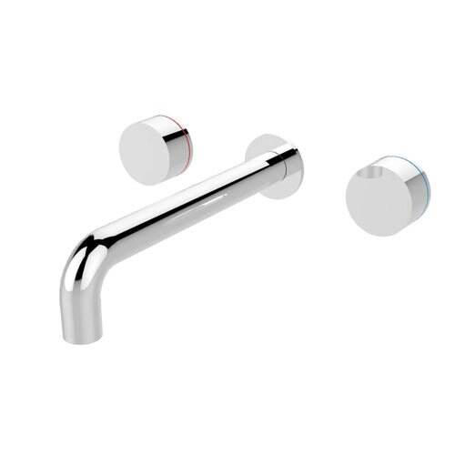 NERO KARA WALL BASIN SET 215MM CHROME