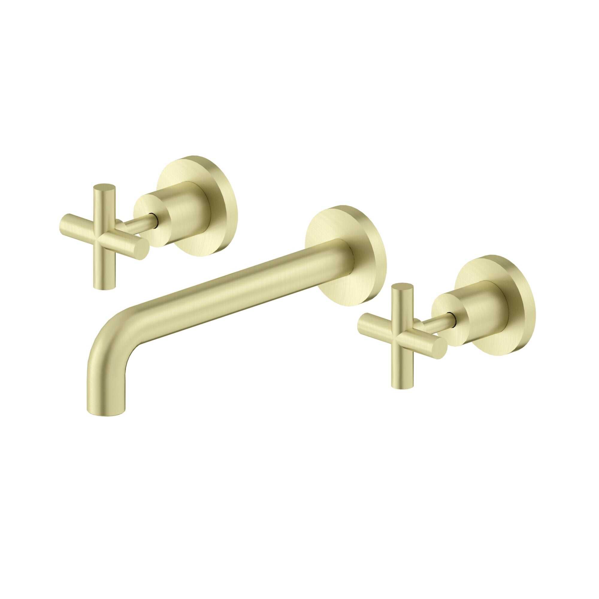 NERO X PLUS WALL BASIN SET 215MM BRUSHED GOLD