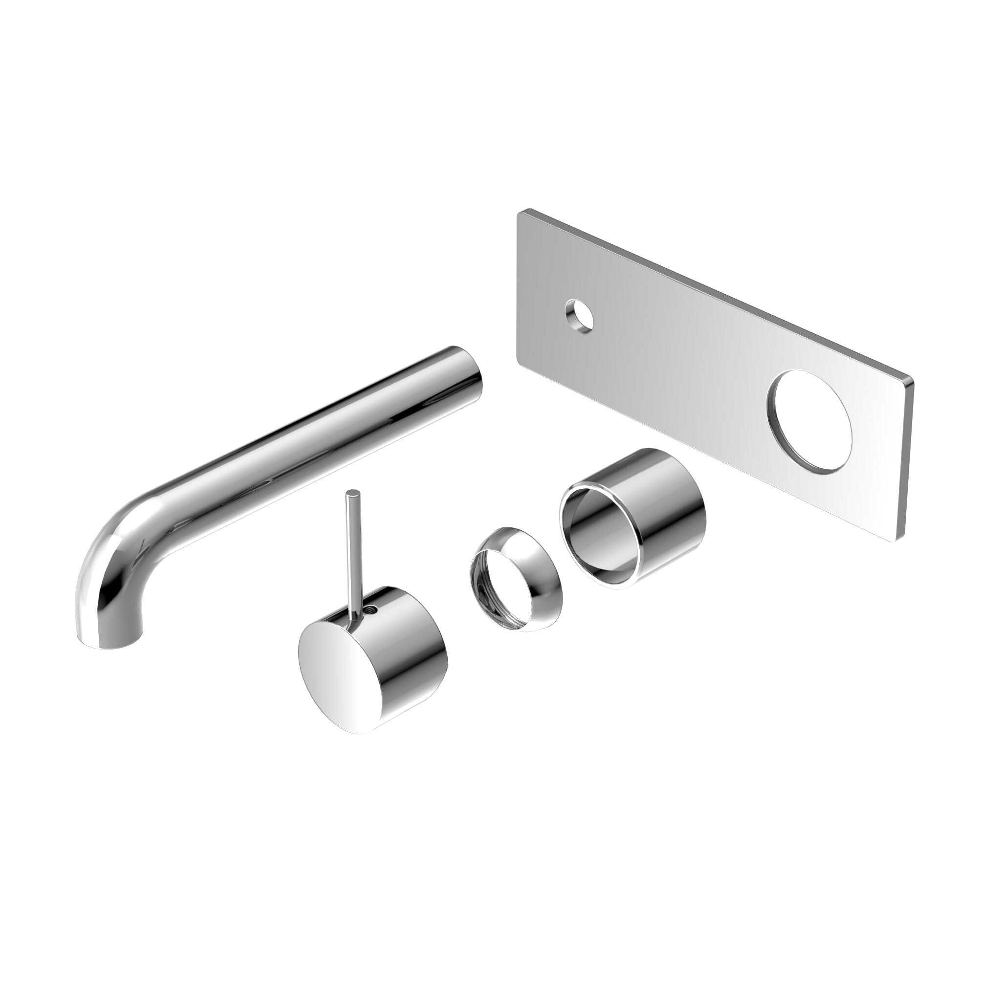 NERO MECCA WALL BASIN/BATH MIXER HANDLE UP 185MM TRIM KITS ONLY CHROME