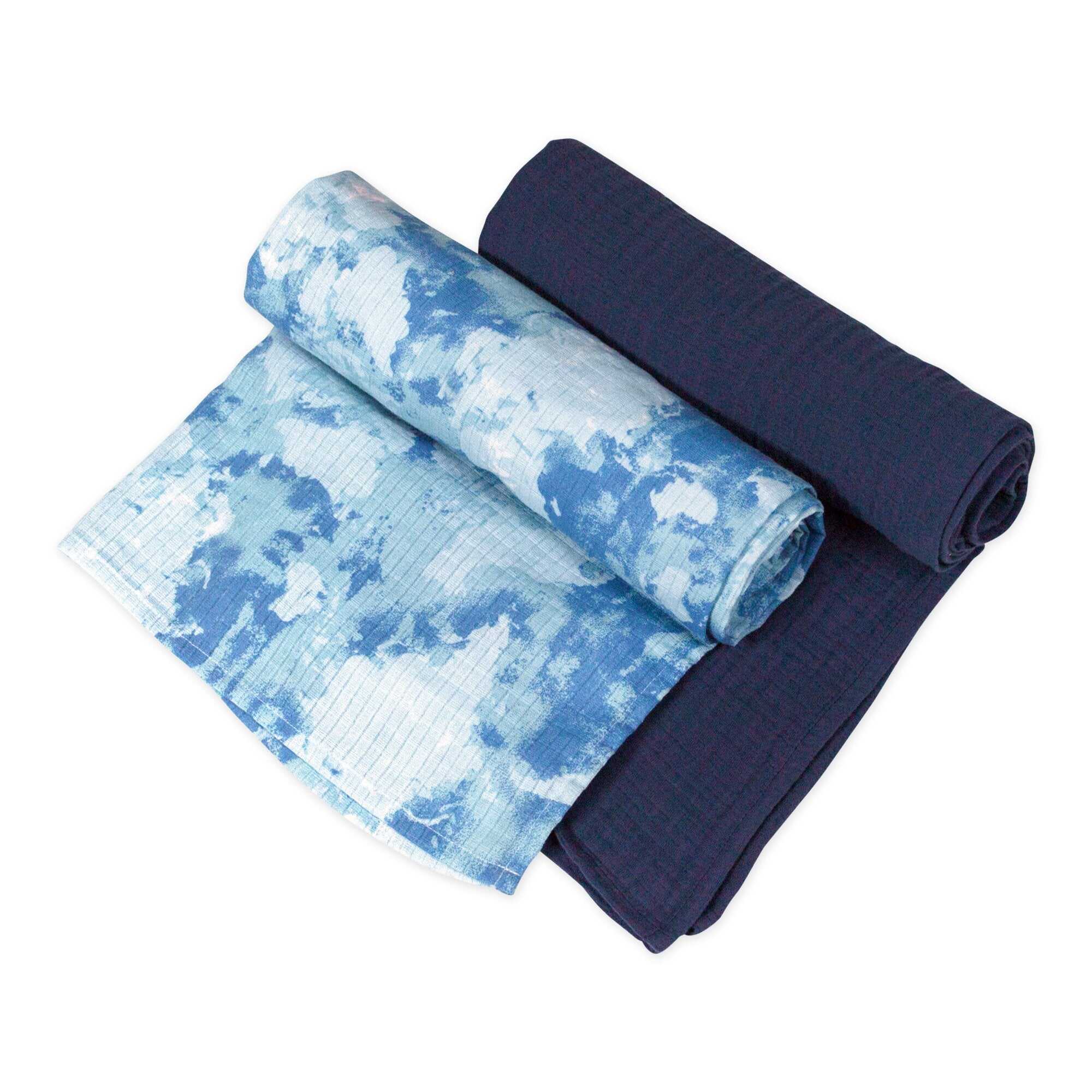 SNUGGLE TIME 2-Pack Organic Cotton Swaddle Blankets Gift Set