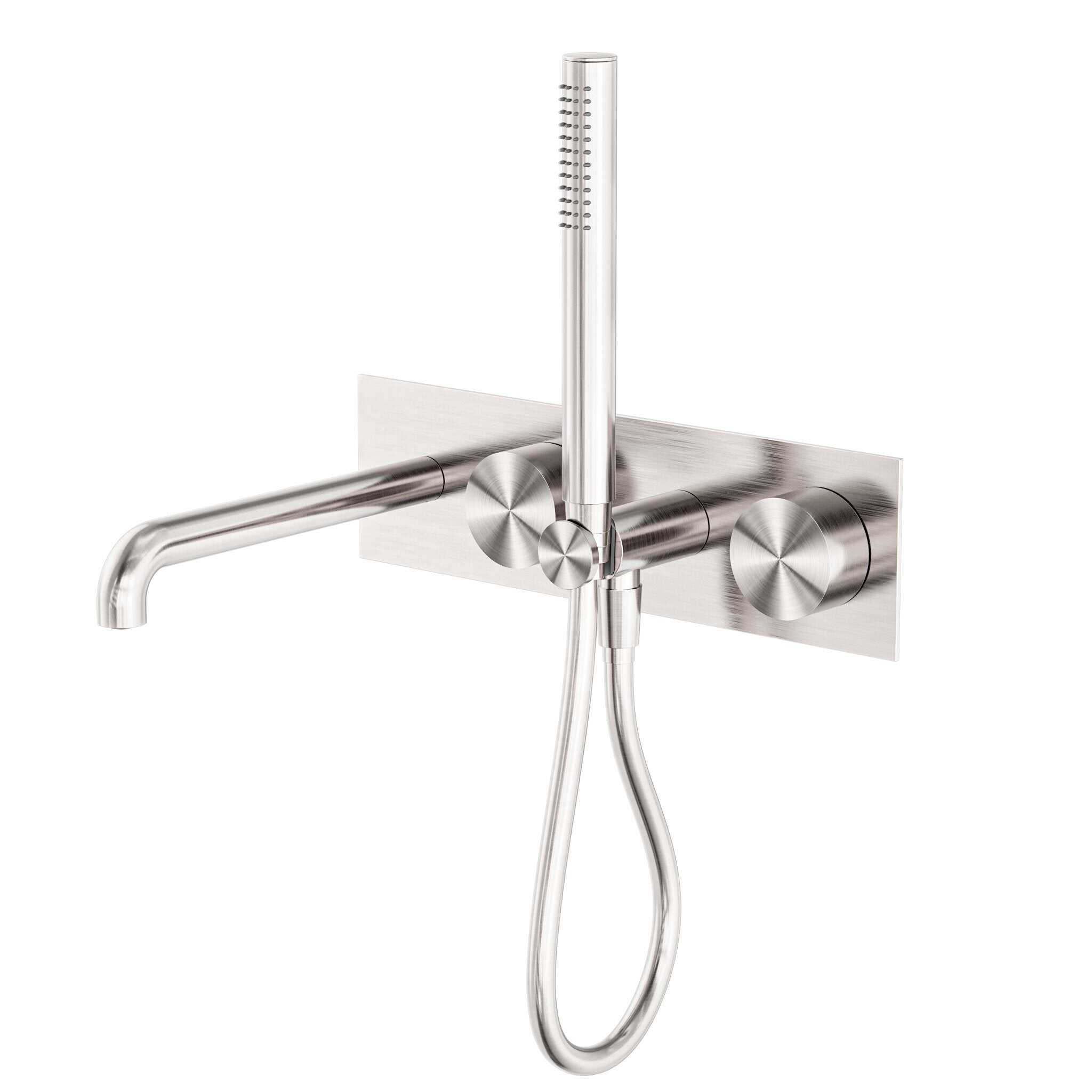 NERO KARA PROGRESSIVE SHOWER SYSTEM WITH SPOUT 230MM BRUSHED NICKEL