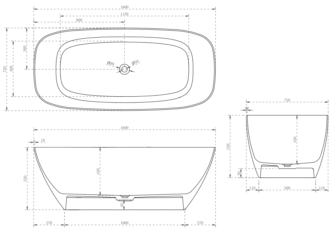 Surface Stone Bathtub