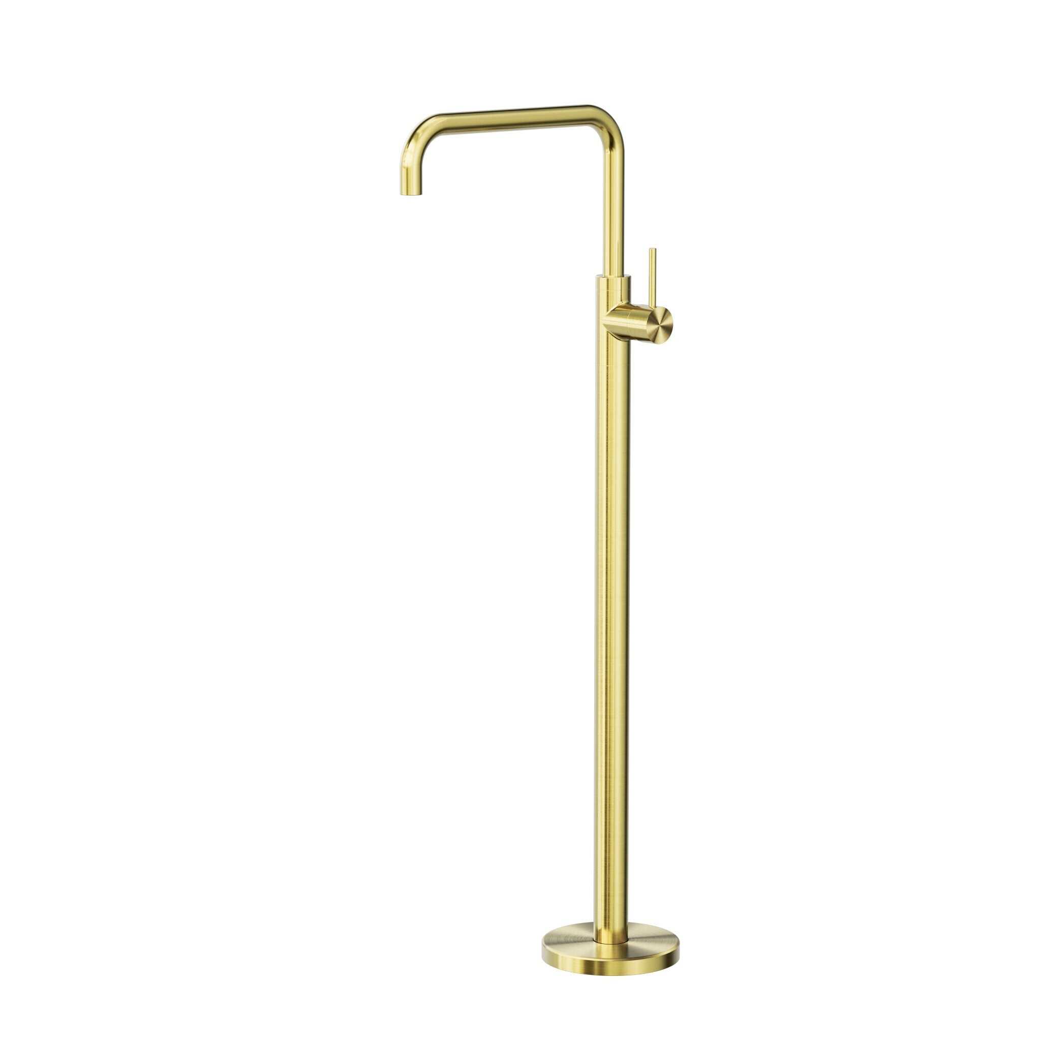 NERO MECCA FREESTANDING BATH MIXER SQUARE SHAPE BRUSHED GOLD