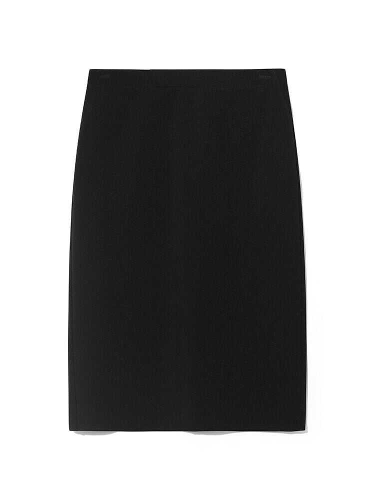 Black Stretchy Fleece Seamless Skirt