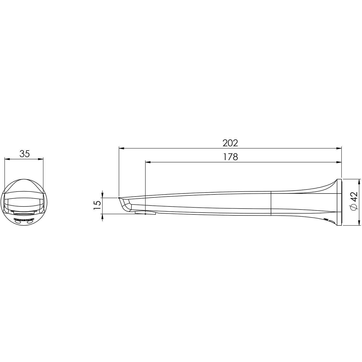 Phoenix Subi Wall Basin/ Bath Outlet 180mm