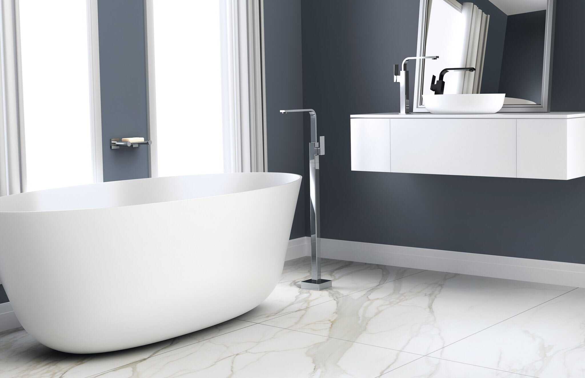 Phoenix Radii Floor Mounted Bath Mixer