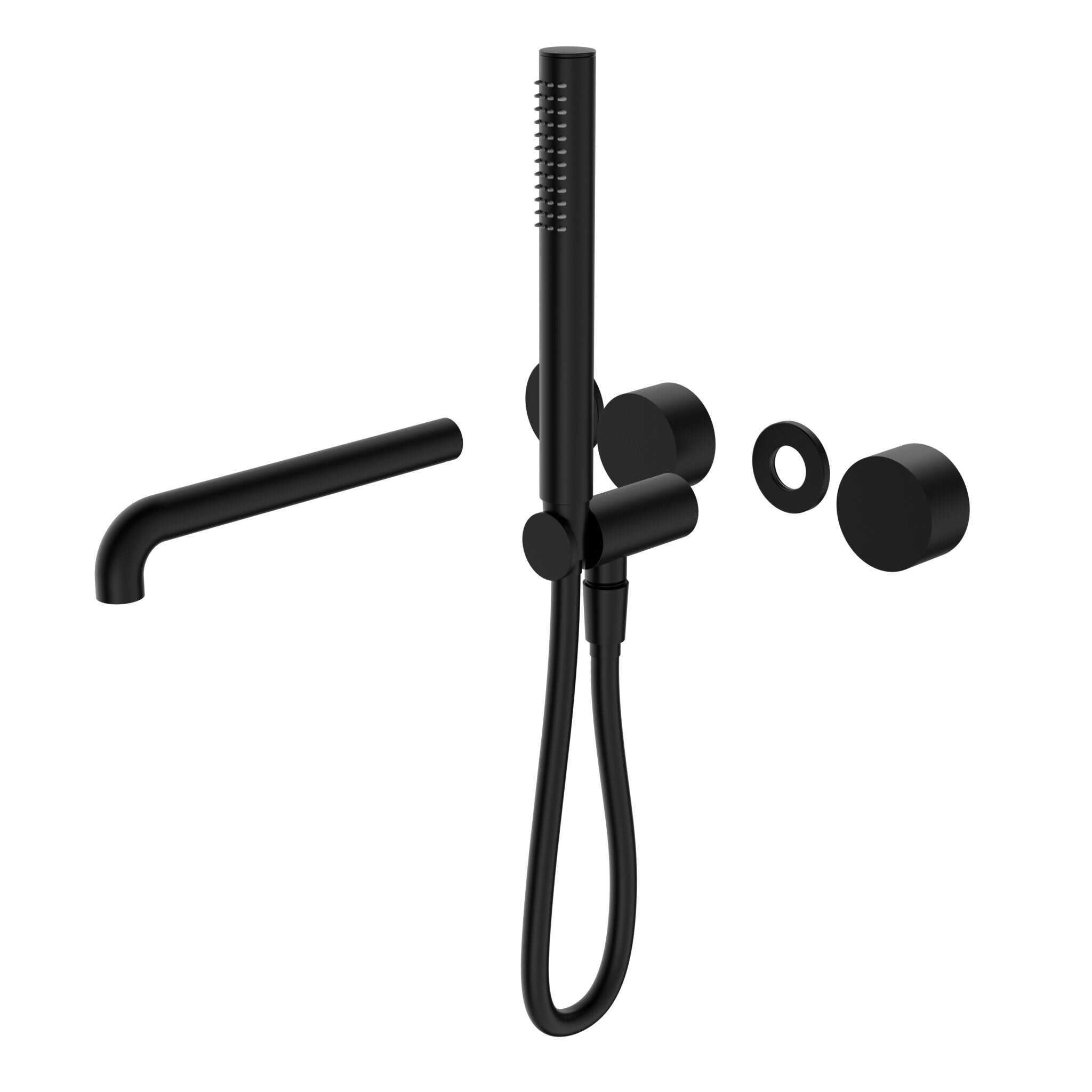 NERO KARA PROGRESSIVE SHOWER SYSTEM SEPARATE PLATE WITH SPOUT 230MM TRIM KITS ONLY MATTE BLACK