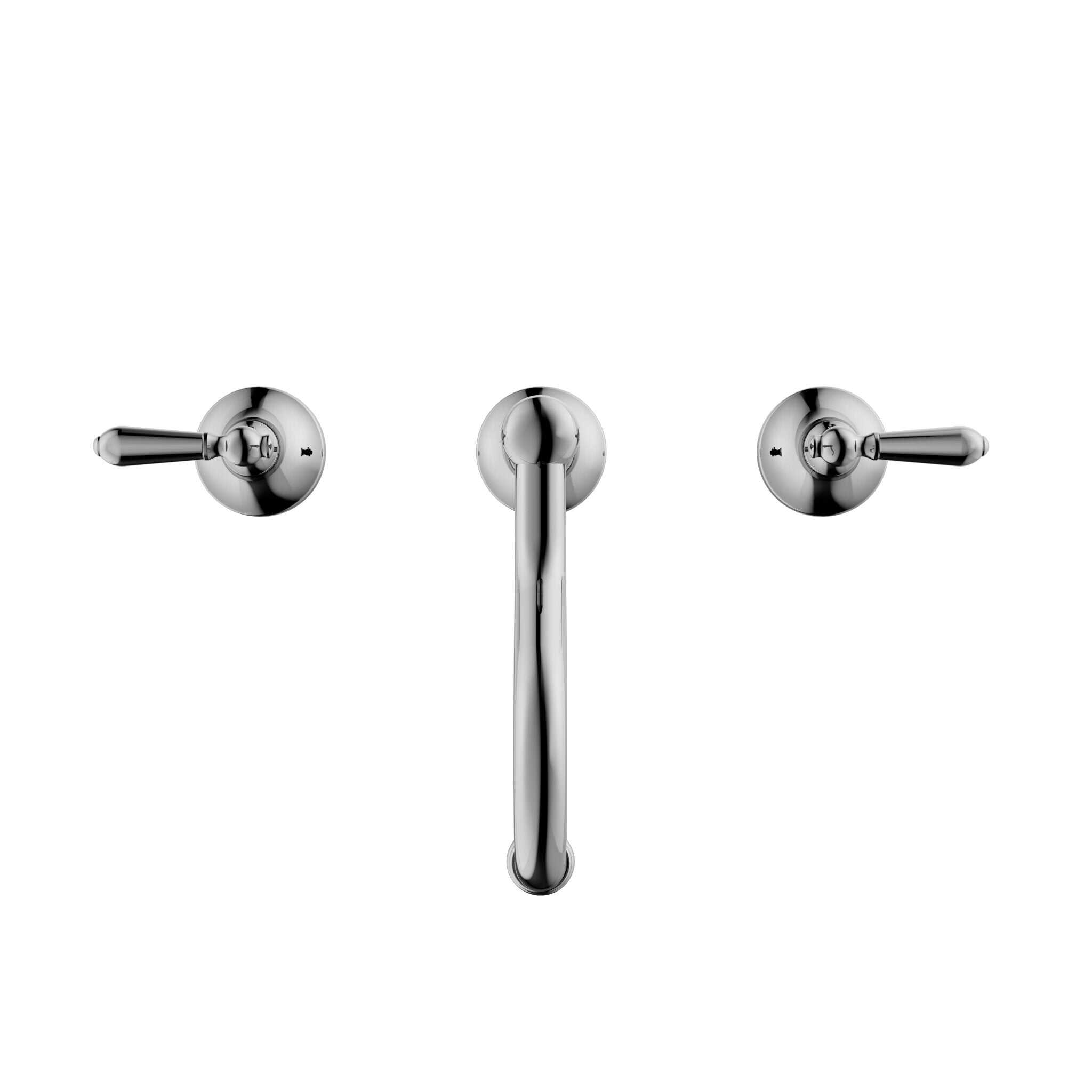 NERO YORK BASIN SET WITH METAL LEVER CHROME