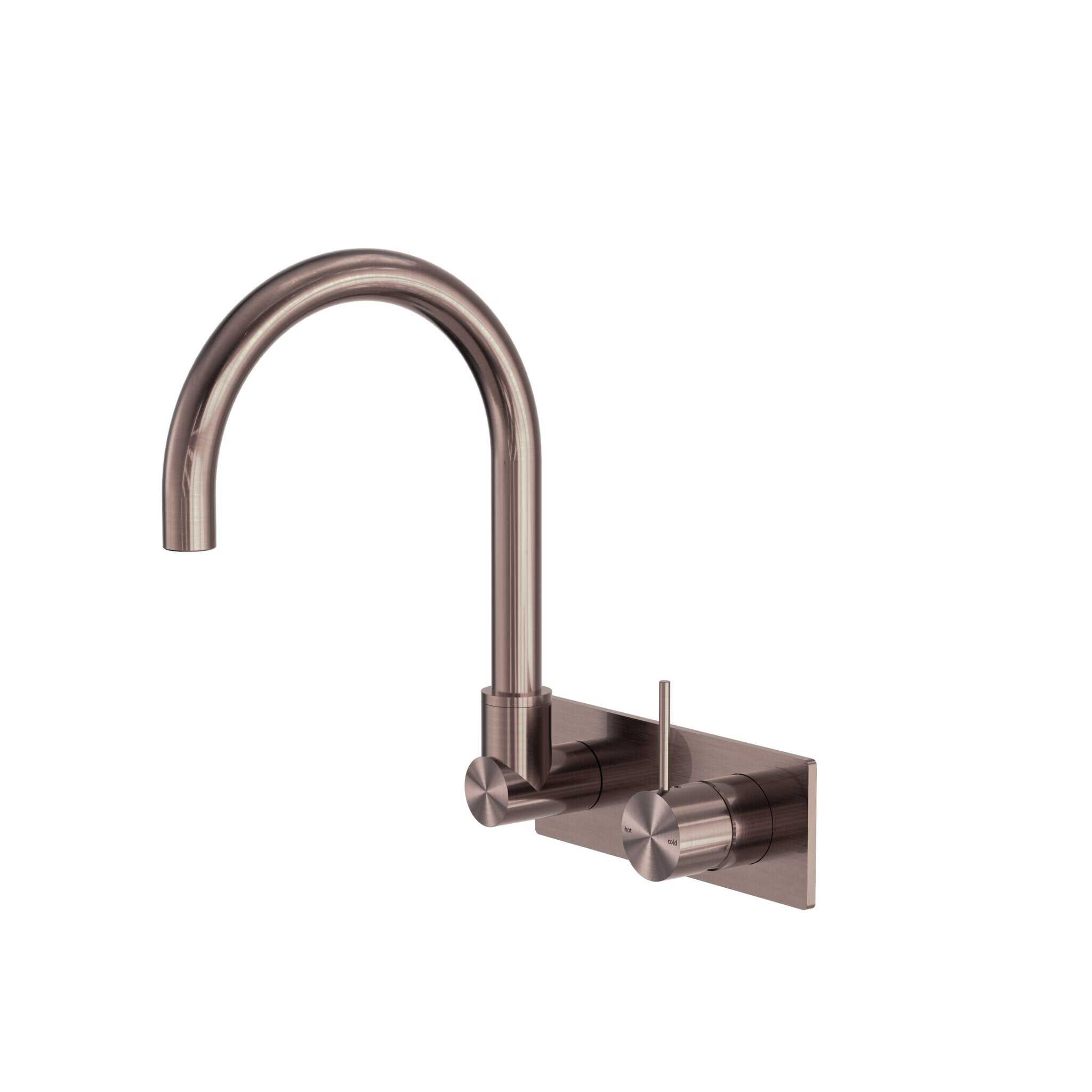 NERO MECCA WALL BASIN/BATH MIXER SWIVEL SPOUT HANDLE UP BRUSHED BRONZE