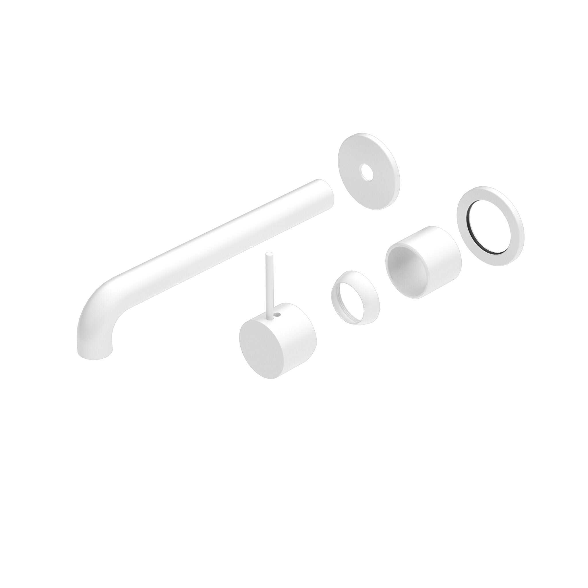 NERO MECCA WALL BASIN/BATH MIXER SEPARETE BACK PLATE HANDLE UP 230MM TRIM KITS ONLY MATTE WHITE