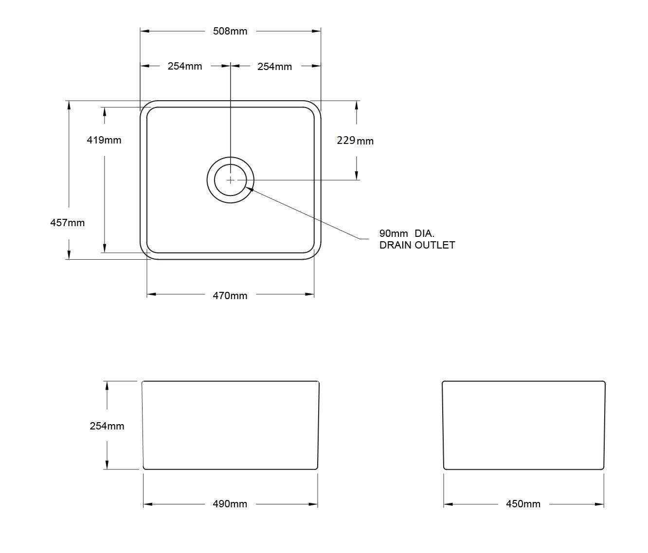 Turner Hastings Novi 50 x 46 Fine Fireclay Butler Sink