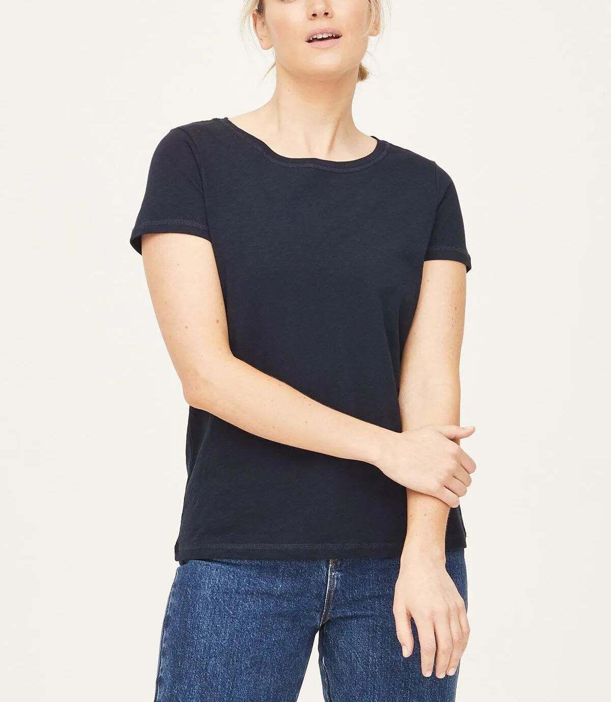 Navy Blue Short-Sleeved Cotton T-Shirt