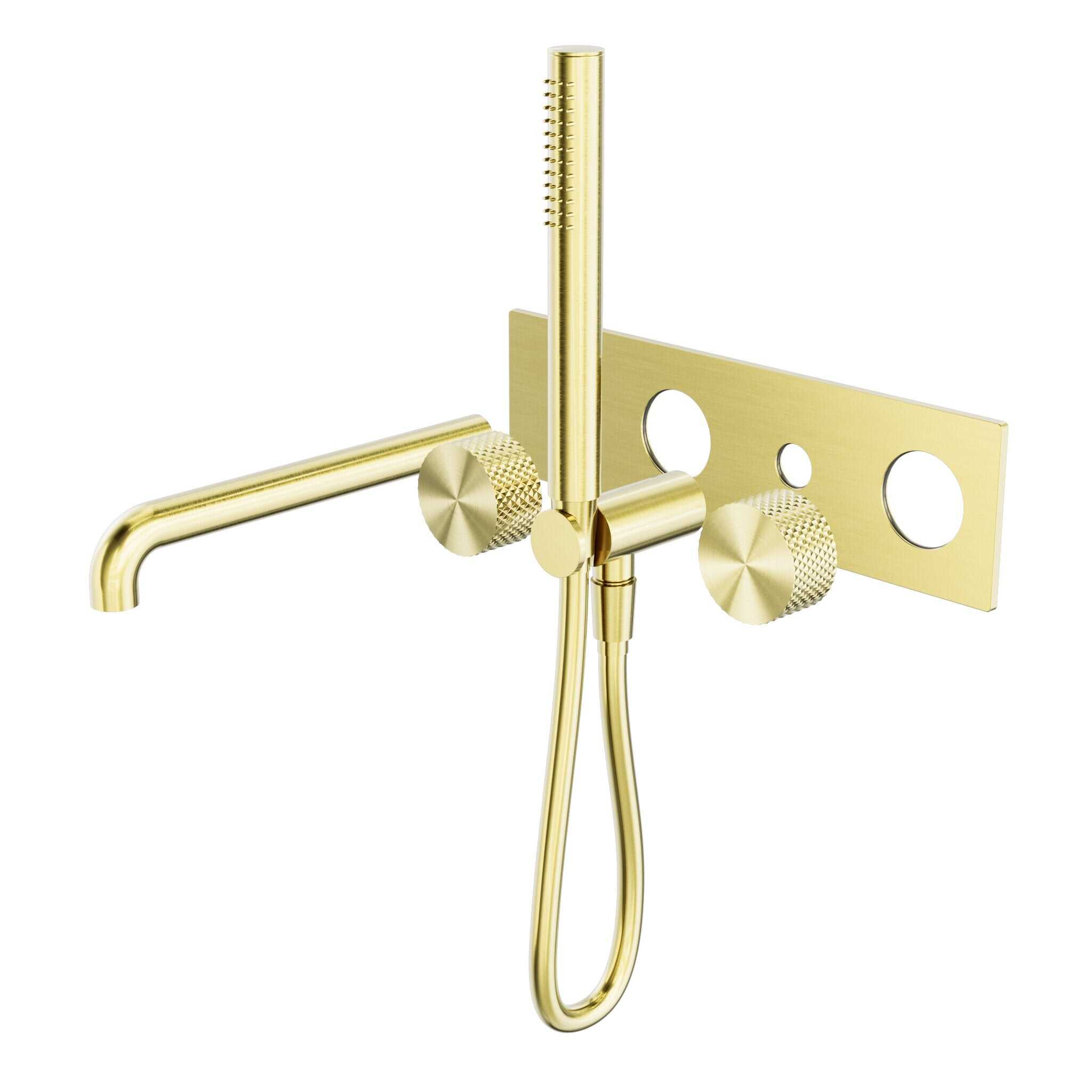 NERO OPAL PROGRESSIVE SHOWER SYSTEM WITH SPOUT 250MM TRIM KITS ONLY BRUSHED GOLD