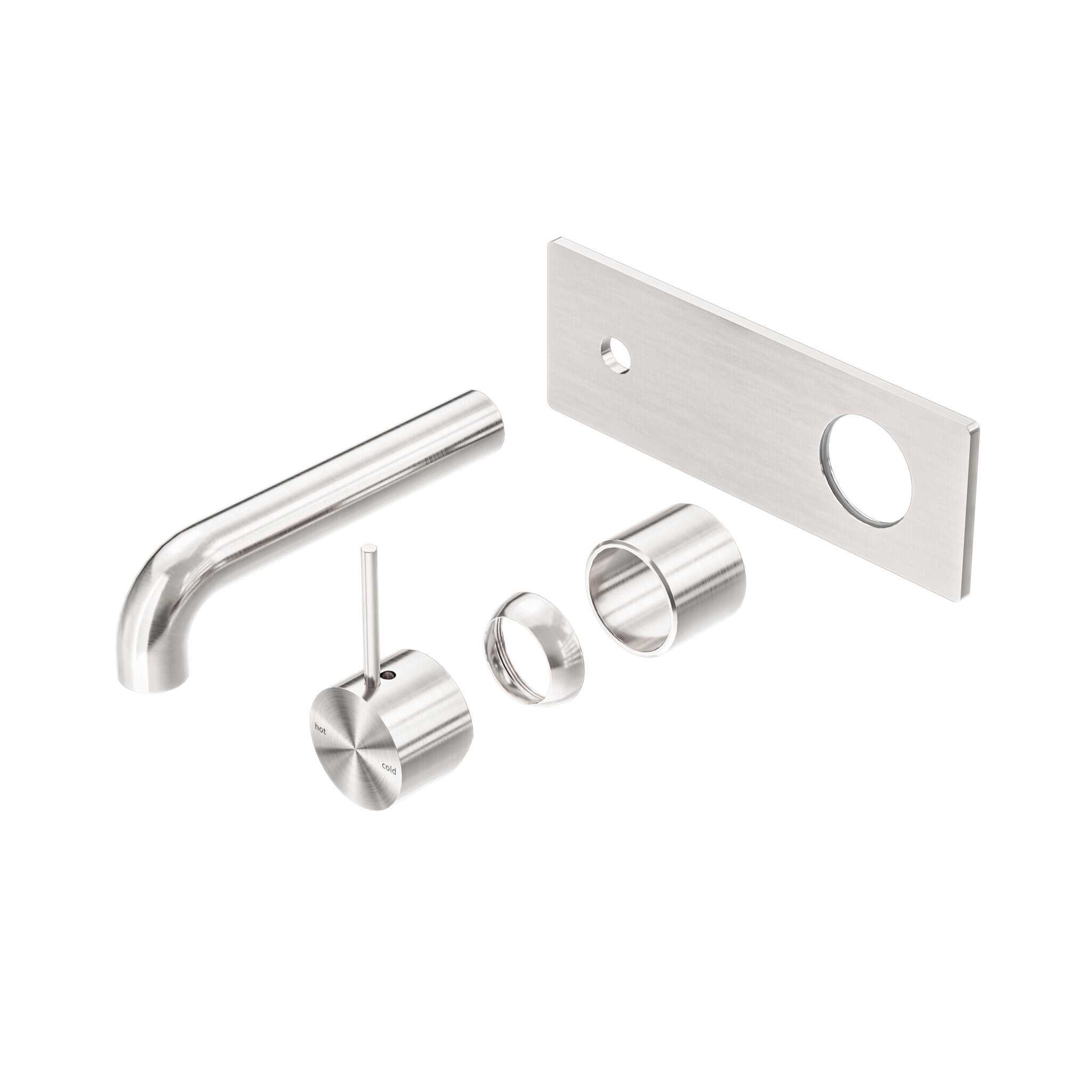 NERO MECCA WALL BASIN/BATH MIXER HANDLE UP 160MM TRIM KITS ONLY BRUSHED NICKEL