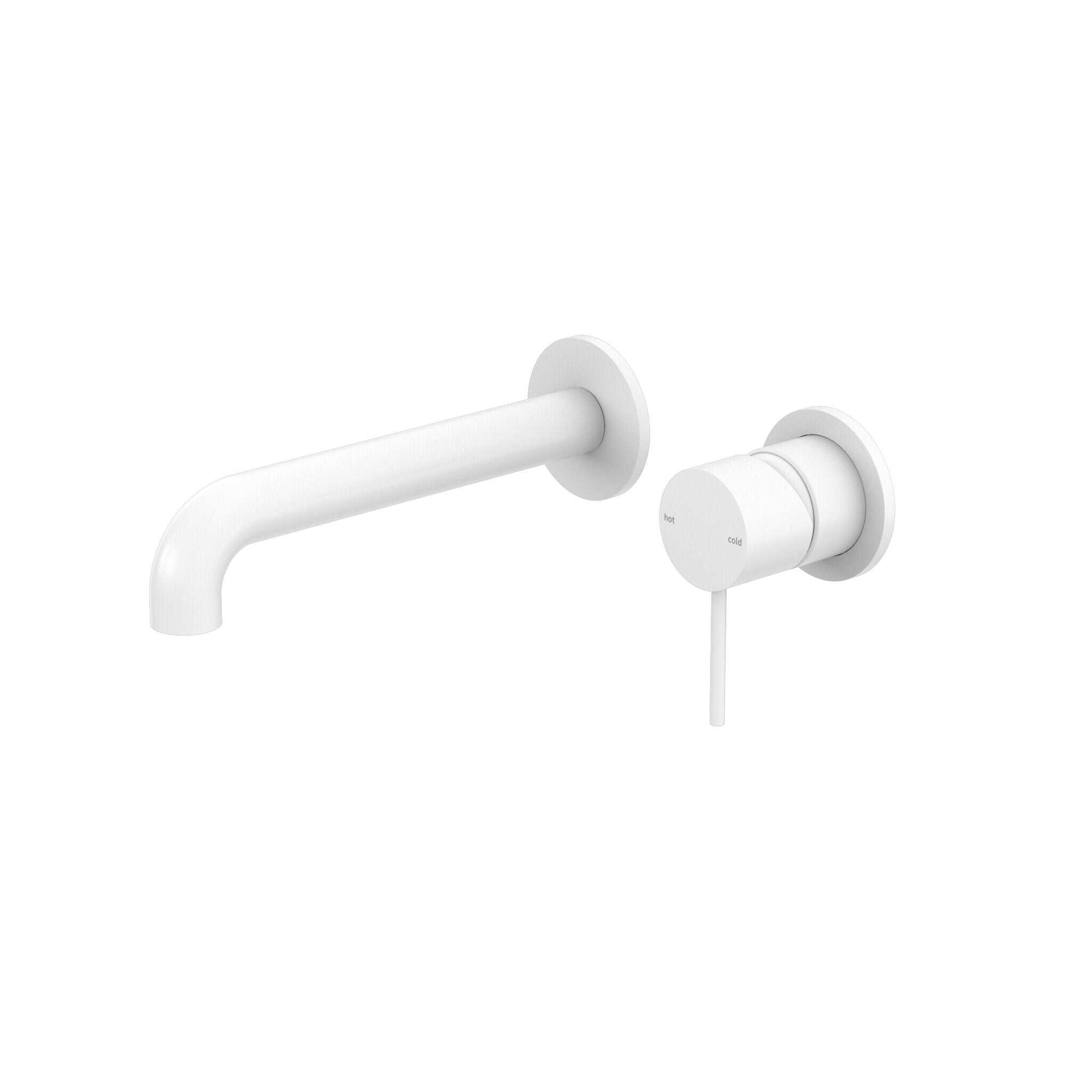 NERO MECCA WALL BASIN/BATH MIXER SEPARETE BACK PLATE 230MM MATTE WHITE