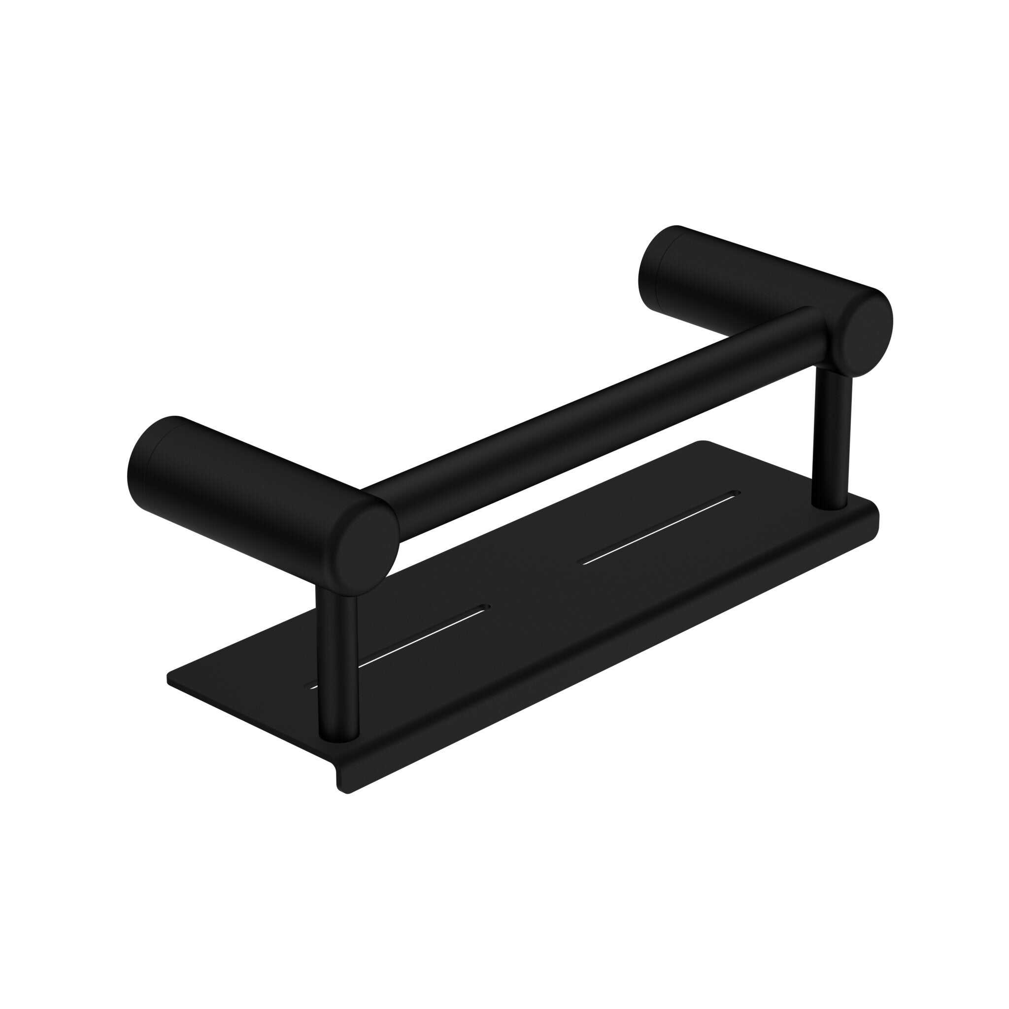 25MM GRAB RAIL WITH SHELF 300MM MATTE BLACK