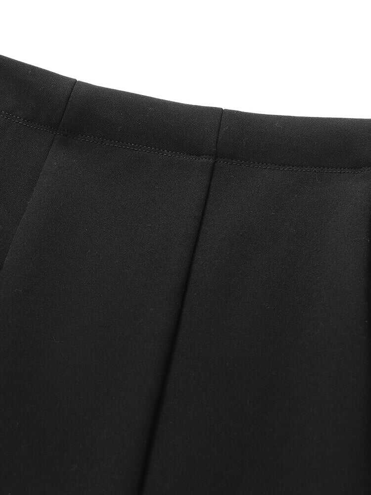 Black Stretchy Fleece Seamless Skirt