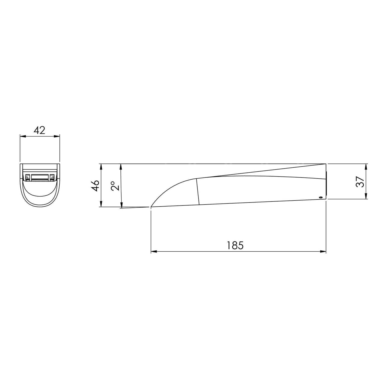 PHOENIX Nara Bath/ Basin Wall Outlet 185mm