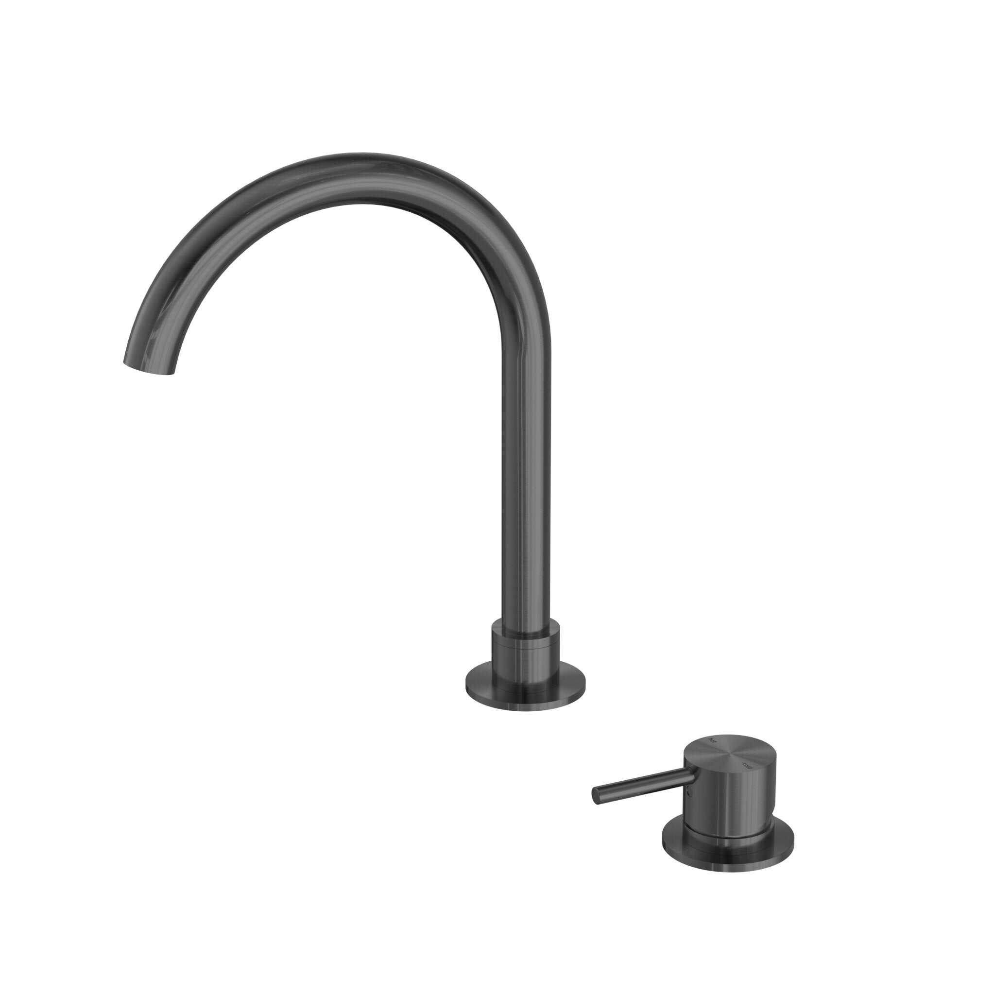 NERO MECCA HOB BASIN MIXER ROUND SWIVEL SPOUT GUN METAL