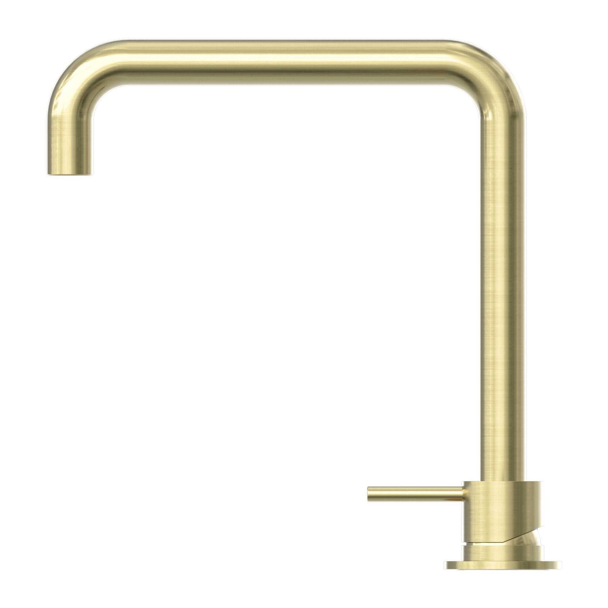 NERO MECCA HOB BASIN MIXER SQUARE SWIVEL SPOUT BRUSHED GOLD