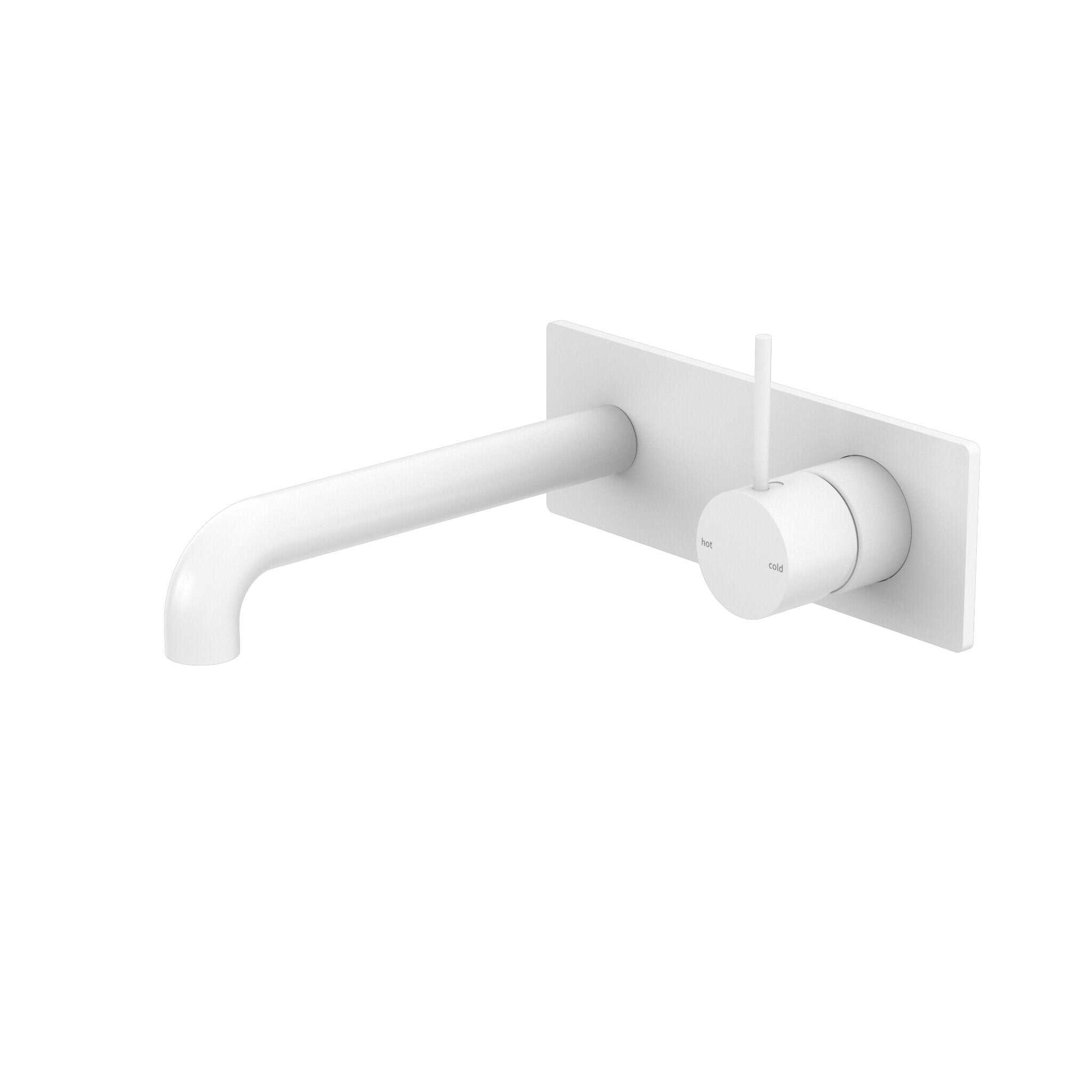 NERO MECCA WALL BASIN/BATH MIXER HANDLE UP 230MM MATTE WHITE