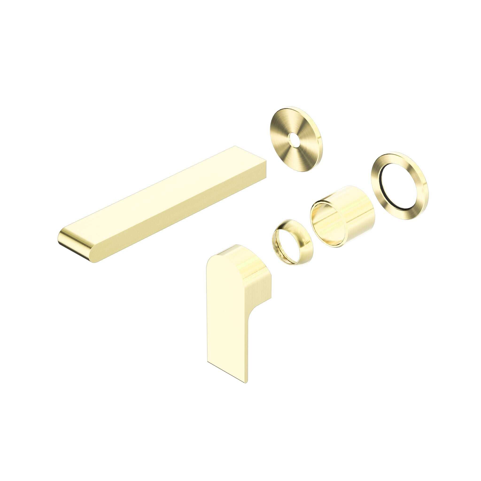 NERO BIANCA WALL BASIN/BATH MIXER SEPARATE BACK PLATE 187MM TRIM KITS ONLY BRUSHED GOLD