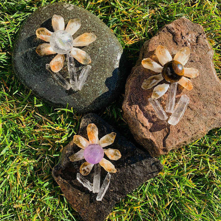 Clear Quartz Crystal Mini Flower Power Set 🌼