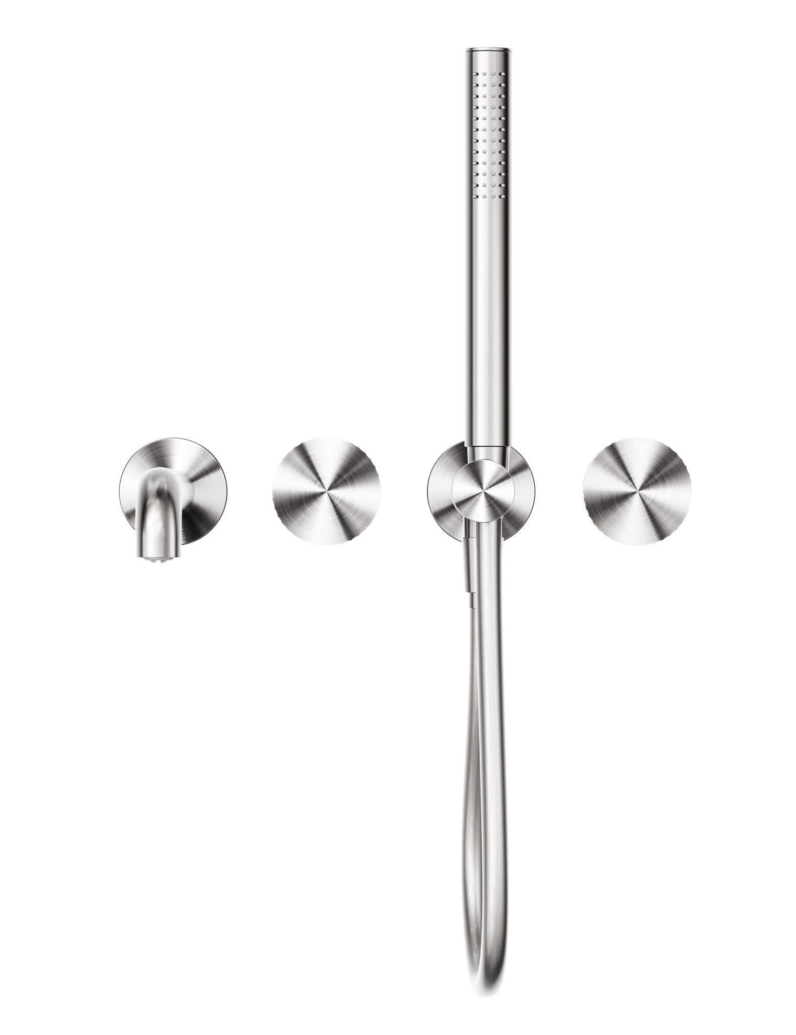 NERO OPAL PROGRESSIVE SHOWER SYSTEM SEPARATE PLATE WITH SPOUT 230MM BRUSHED NICKEL