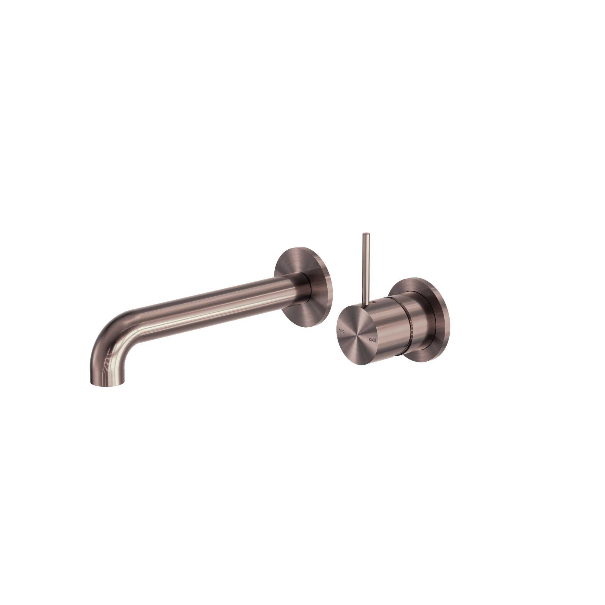 NERO MECCA WALL BASIN/BATH MIXER SEPARETE BACK PLATE HANDLE UP 230MM BRUSHED BRONZE