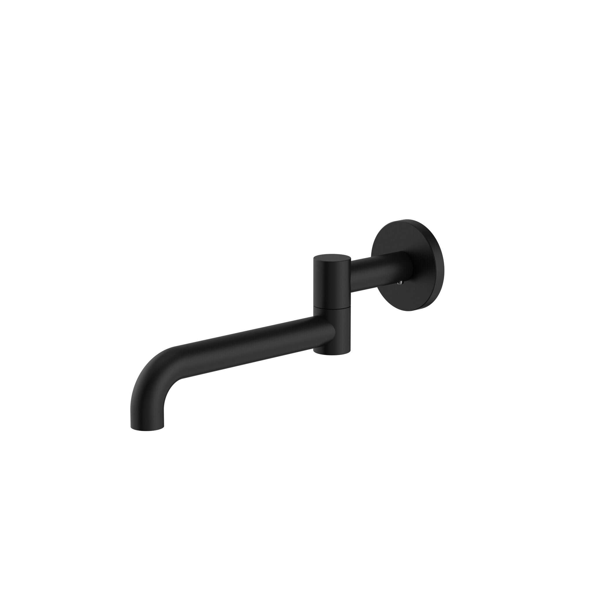 NERO MECCA WALL MOUNTED SWIVEL BASIN/BATH SPOUT ONLY 225MM MATTE BLACK