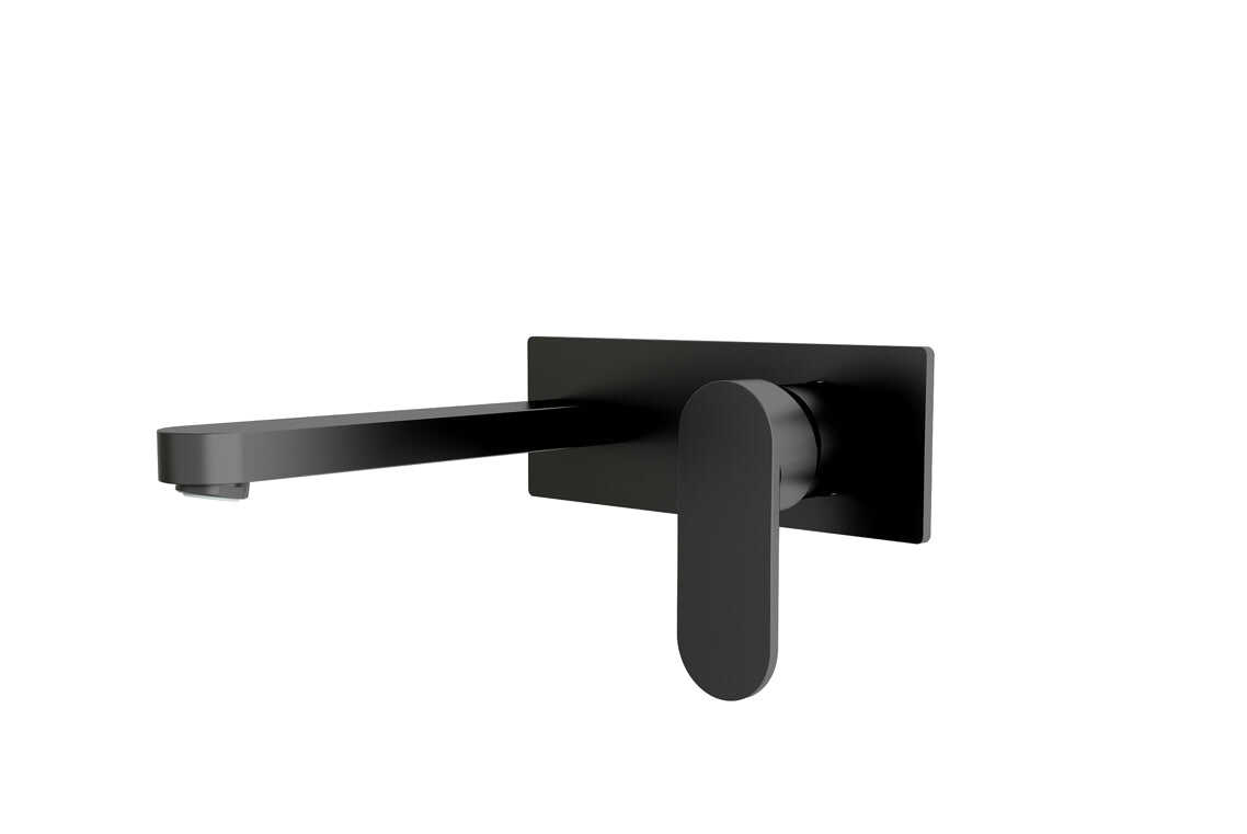 NERO ECCO WALL BASIN/BATH MIXER MATTE BLACK