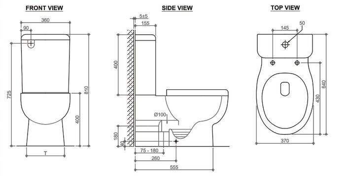 Pavia Boxrim Back To Wall Toilet Suite Back Inlet