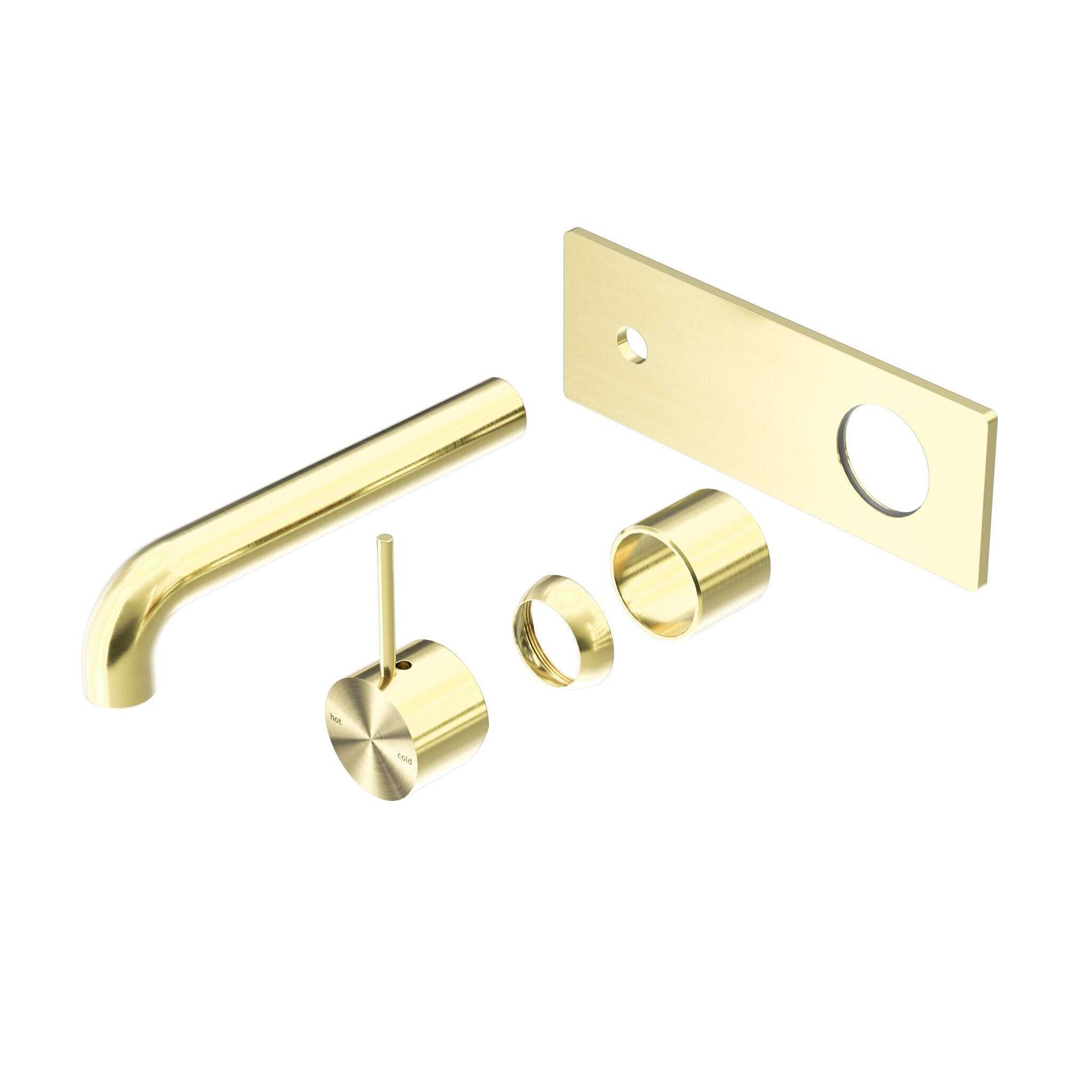 NERO MECCA WALL BASIN/BATH MIXER HANDLE UP 185MM TRIM KITS ONLY BRUSHED GOLD