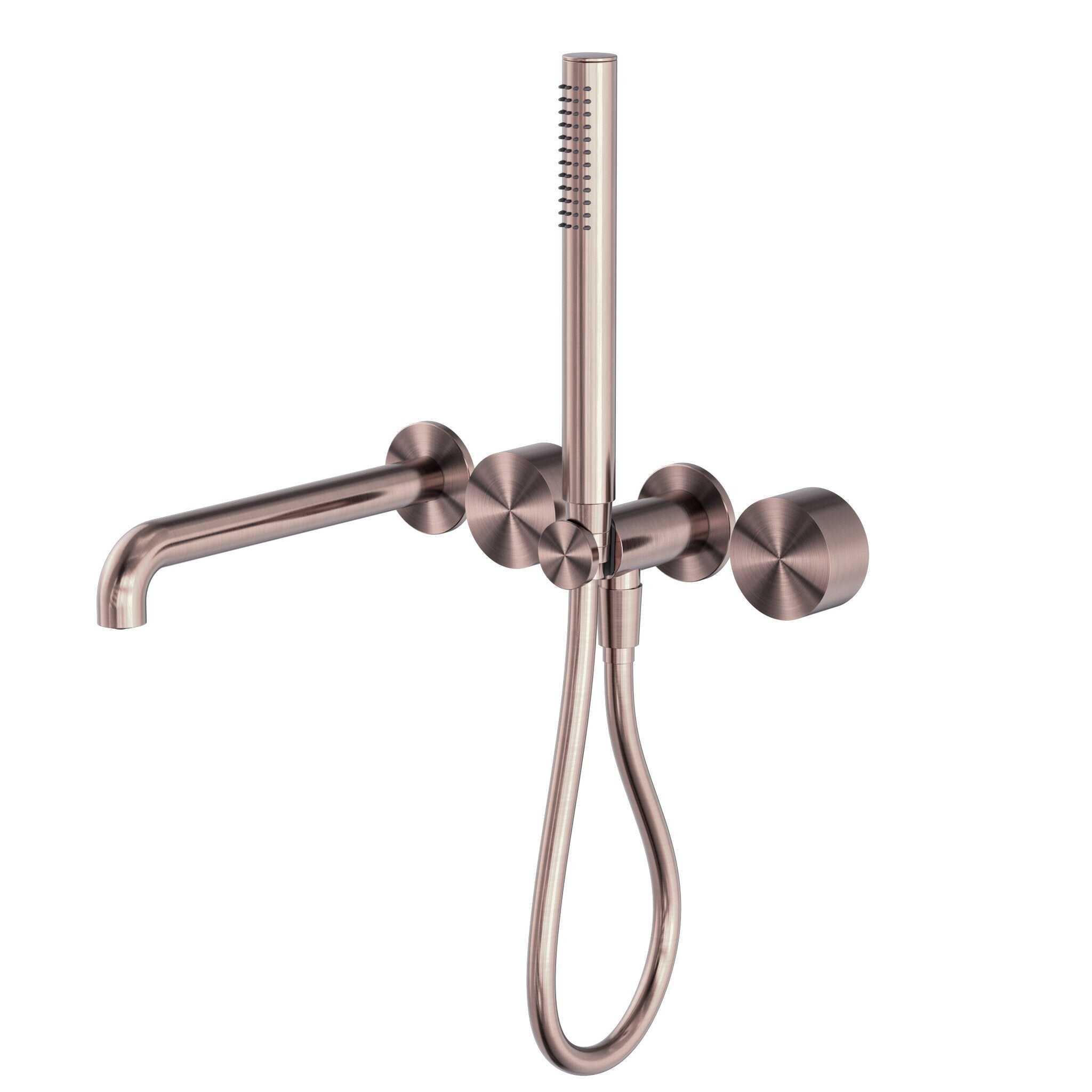 NERO KARA PROGRESSIVE SHOWER SYSTEM SEPARATE PLATE WITH SPOUT 250MM BRUSHED BRONZE