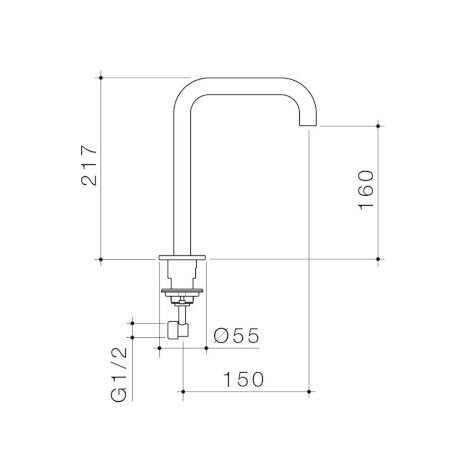 Caroma Urbane II Hob Swivel Outlet 150mm