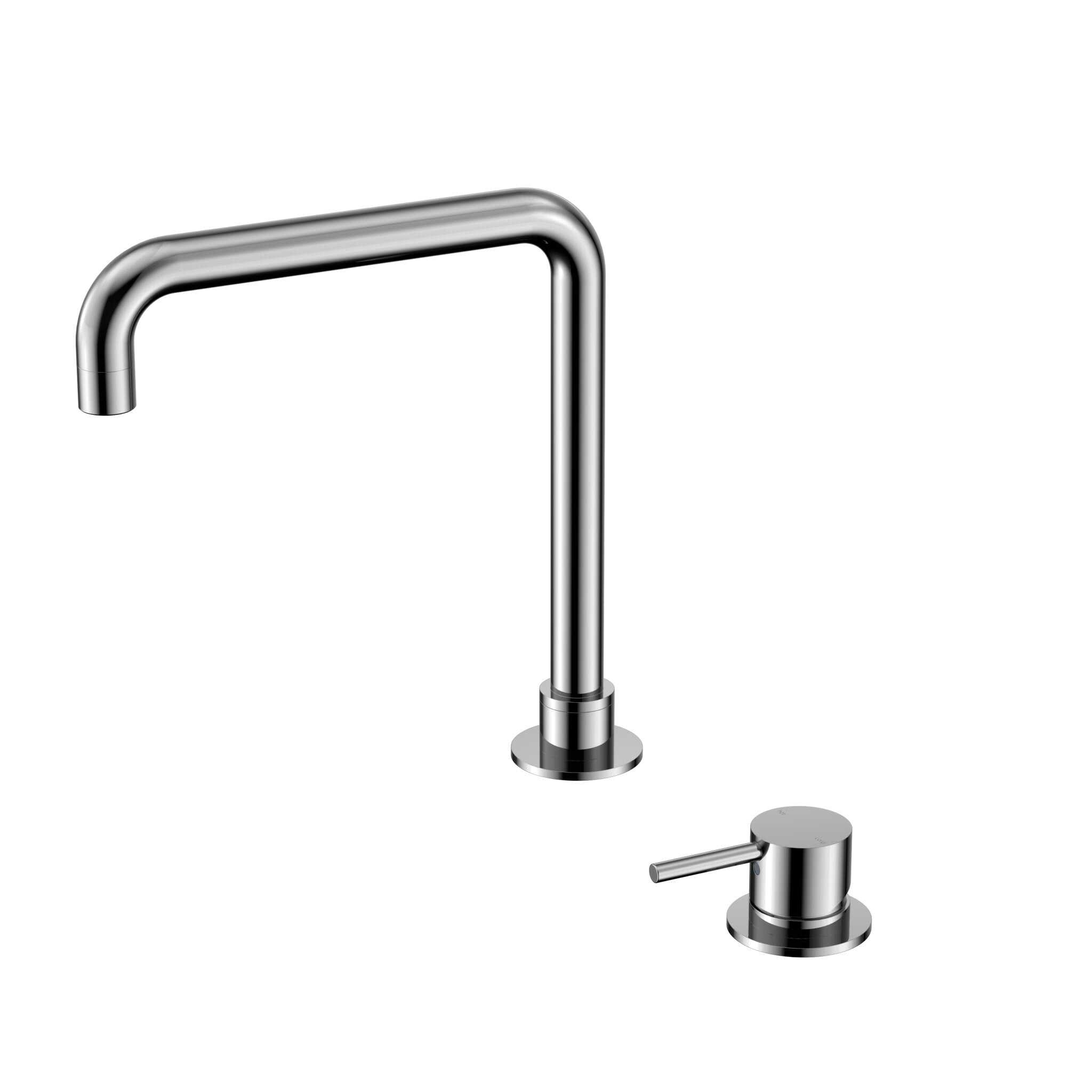 NERO MECCA HOB BASIN MIXER SQUARE SWIVEL SPOUT CHROME