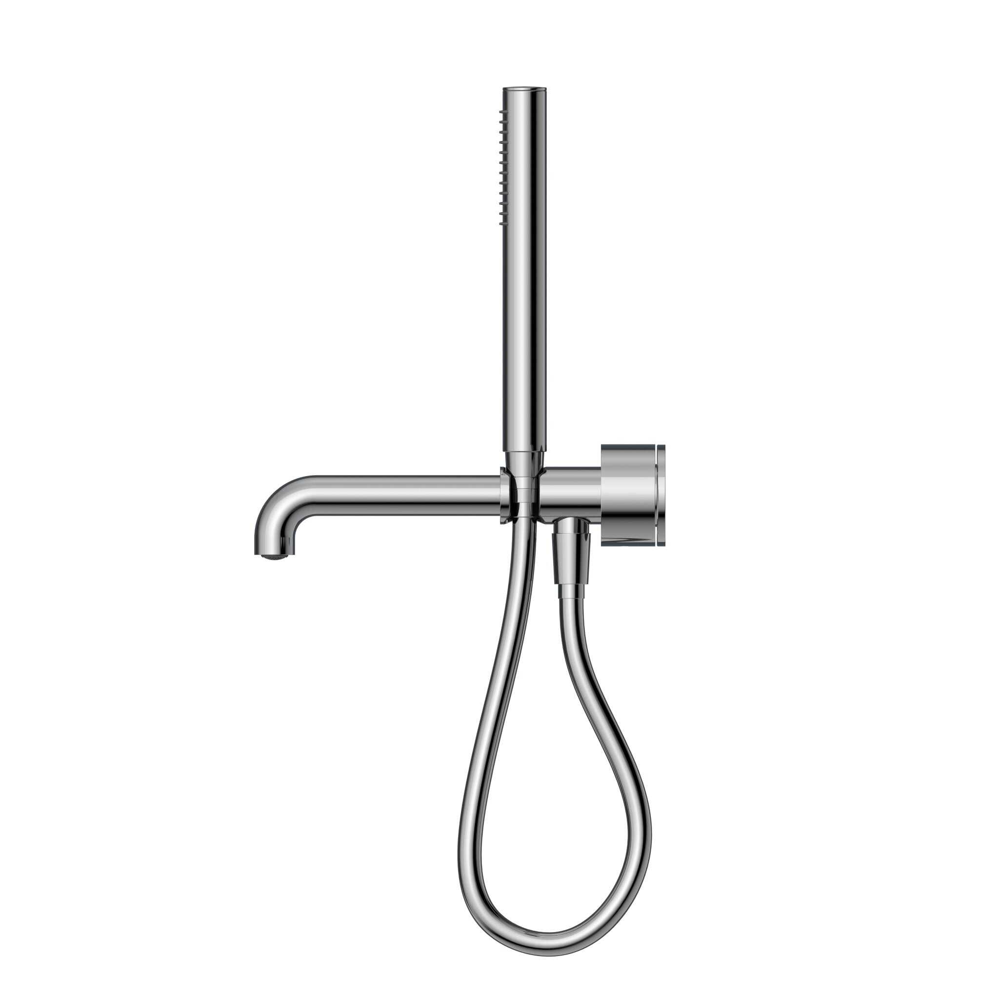 NERO KARA PROGRESSIVE SHOWER SYSTEM SEPARATE PLATE WITH SPOUT 250MM CHROME