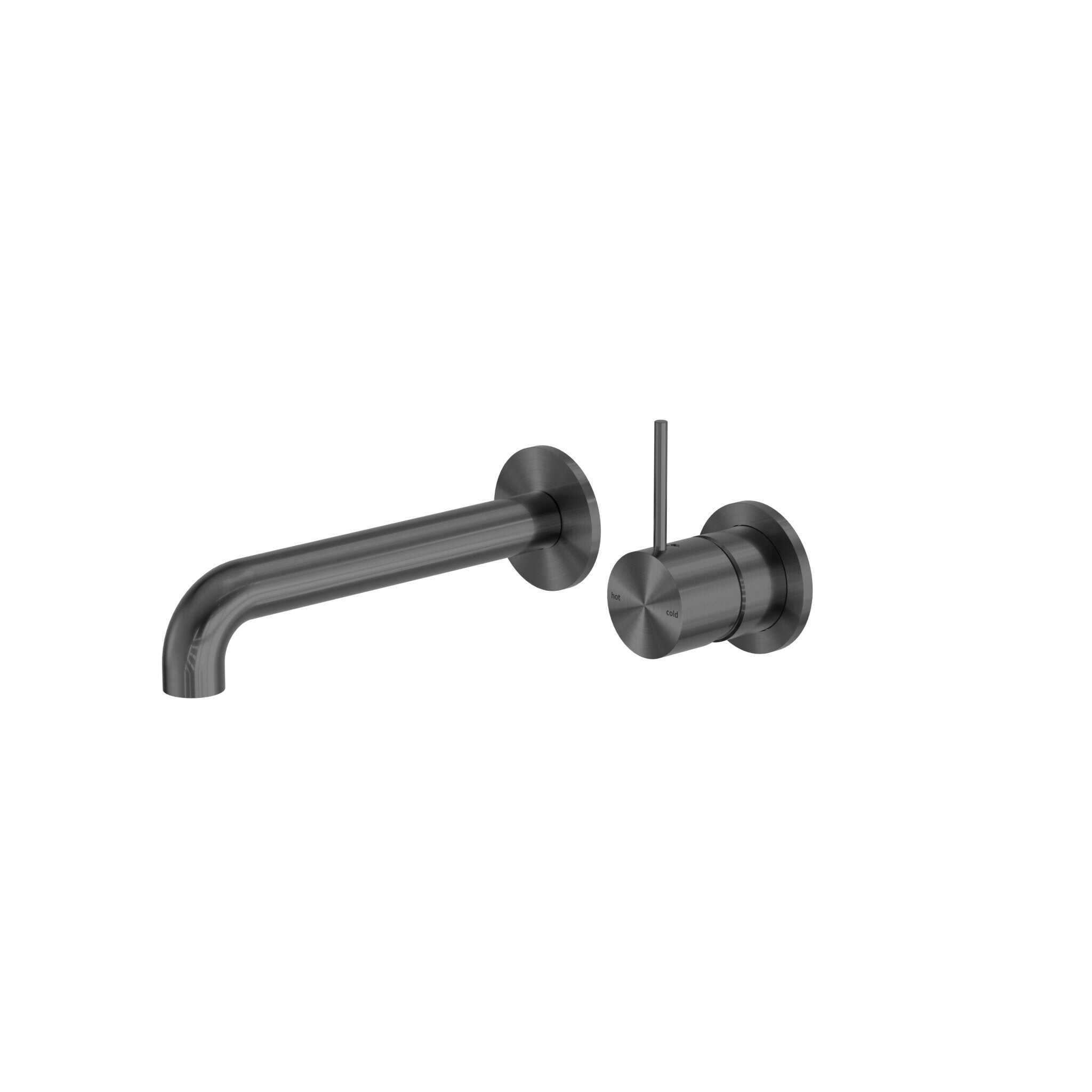 NERO MECCA WALL BASIN/BATH MIXER SEPARETE BACK PLATE HANDLE UP 185MM GUN METAL