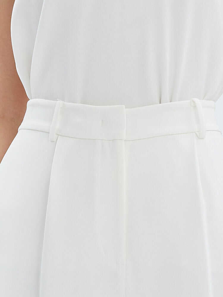 White Triacetate High-Waisted Shorts