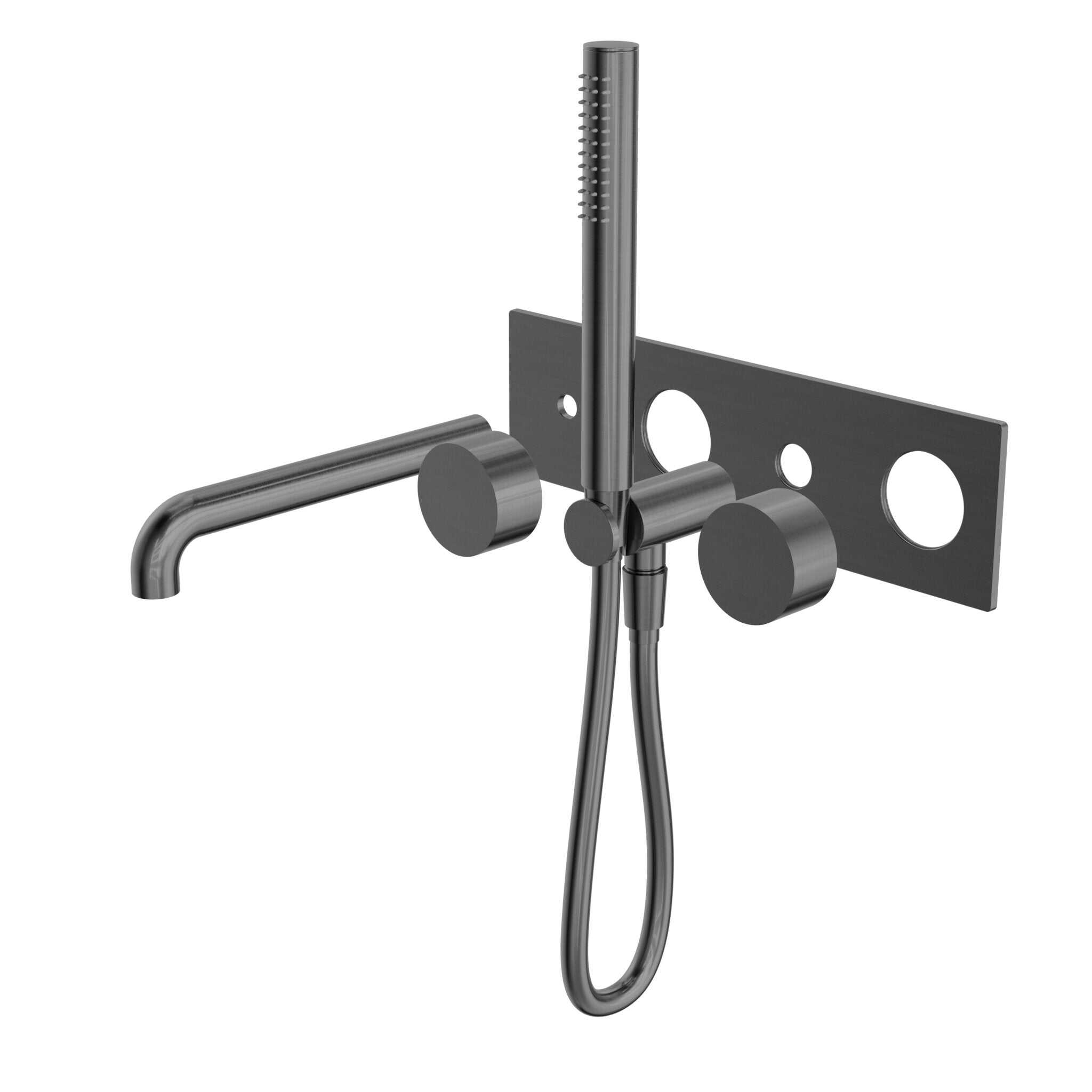 NERO KARA PROGRESSIVE SHOWER SYSTEM WITH SPOUT 230MM TRIM KITS ONLY GUN METAL